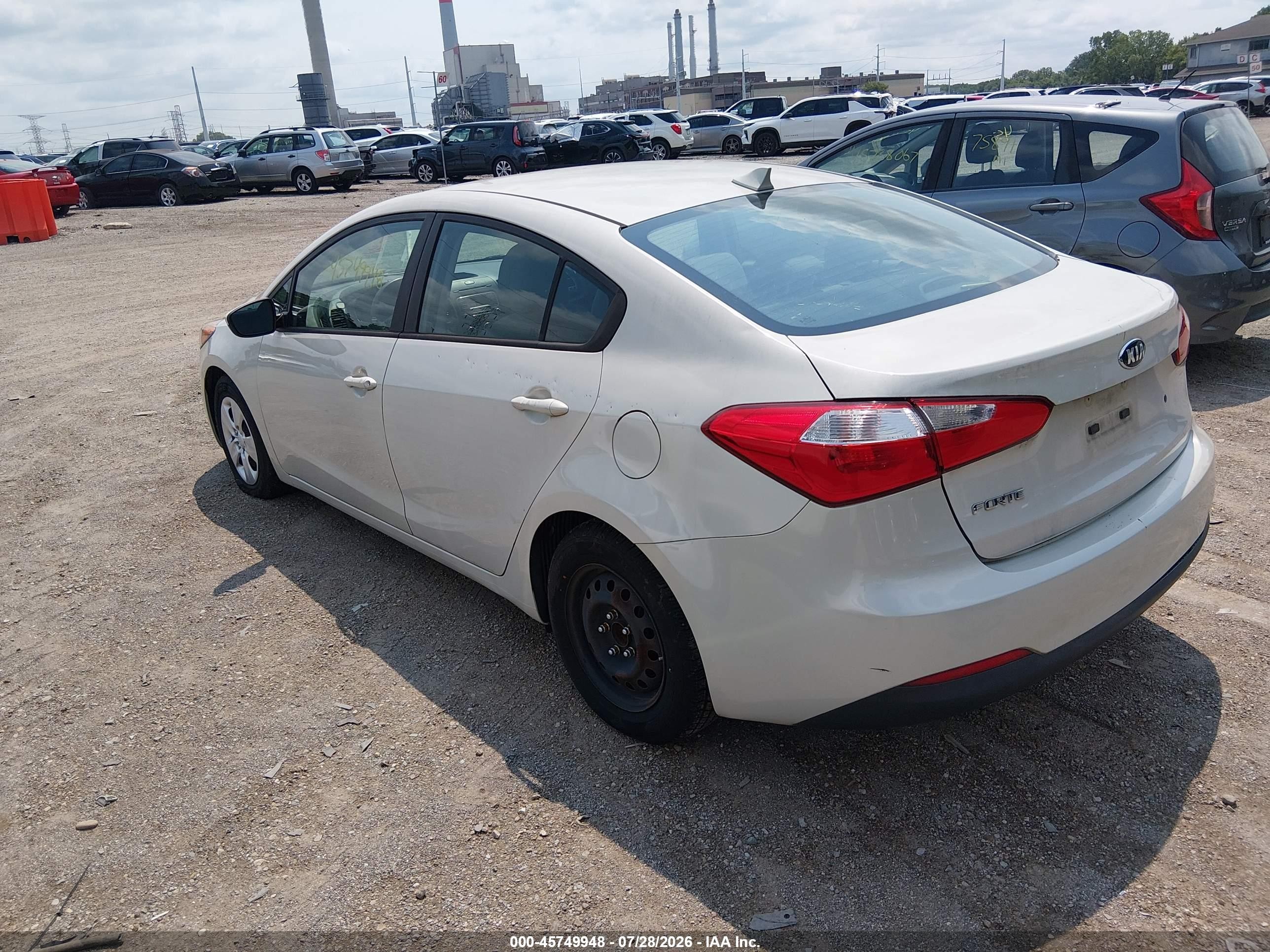 2015 Kia Forte Lx White vin: KNAFK4A62F5379574