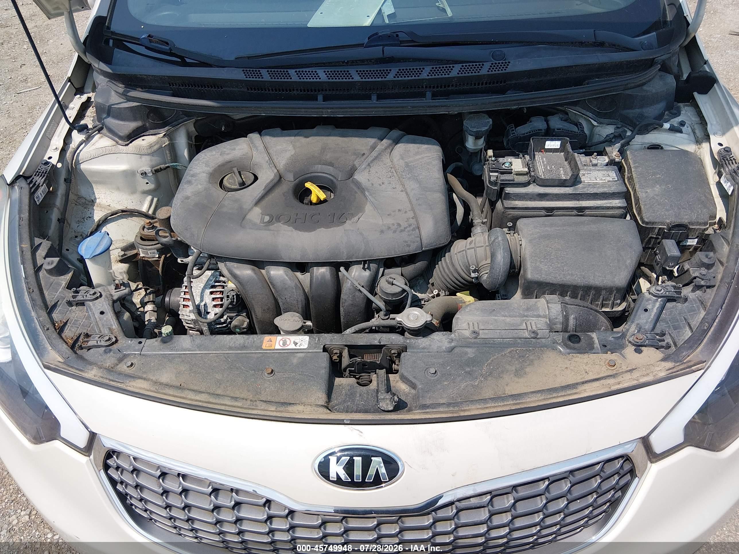 2015 Kia Forte Lx White vin: KNAFK4A62F5379574