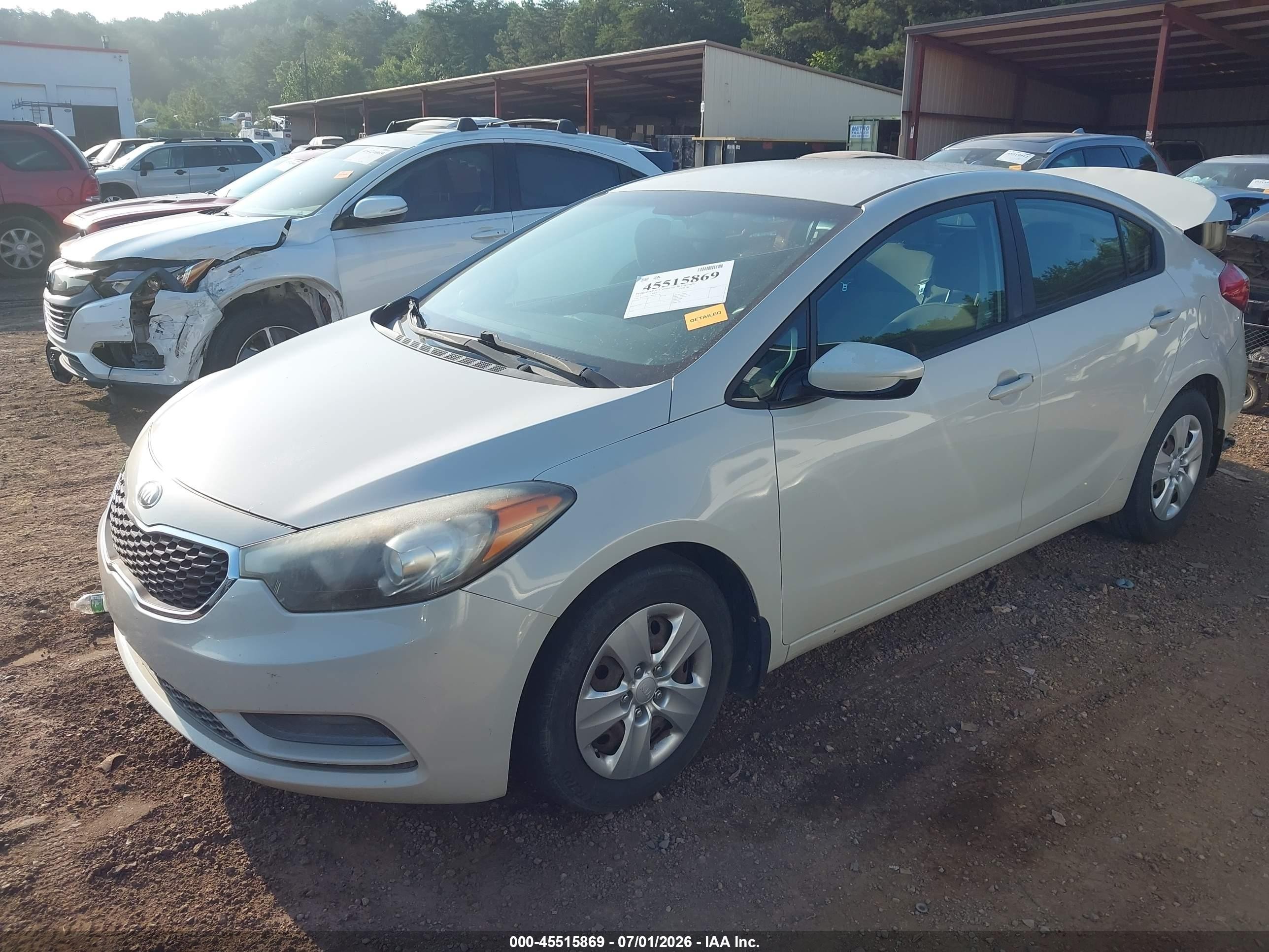2015 Kia Forte Lx White vin: KNAFK4A63F5292198