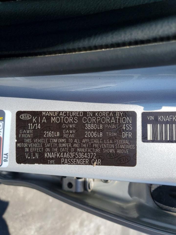 2015 Kia Forte Lx Silver vin: KNAFK4A63F5364372