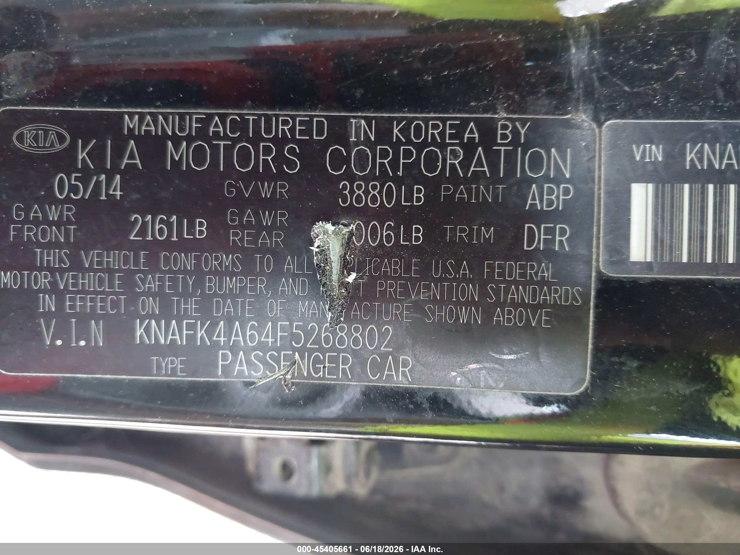 2015 Kia Forte Lx Черный vin: KNAFK4A64F5268802