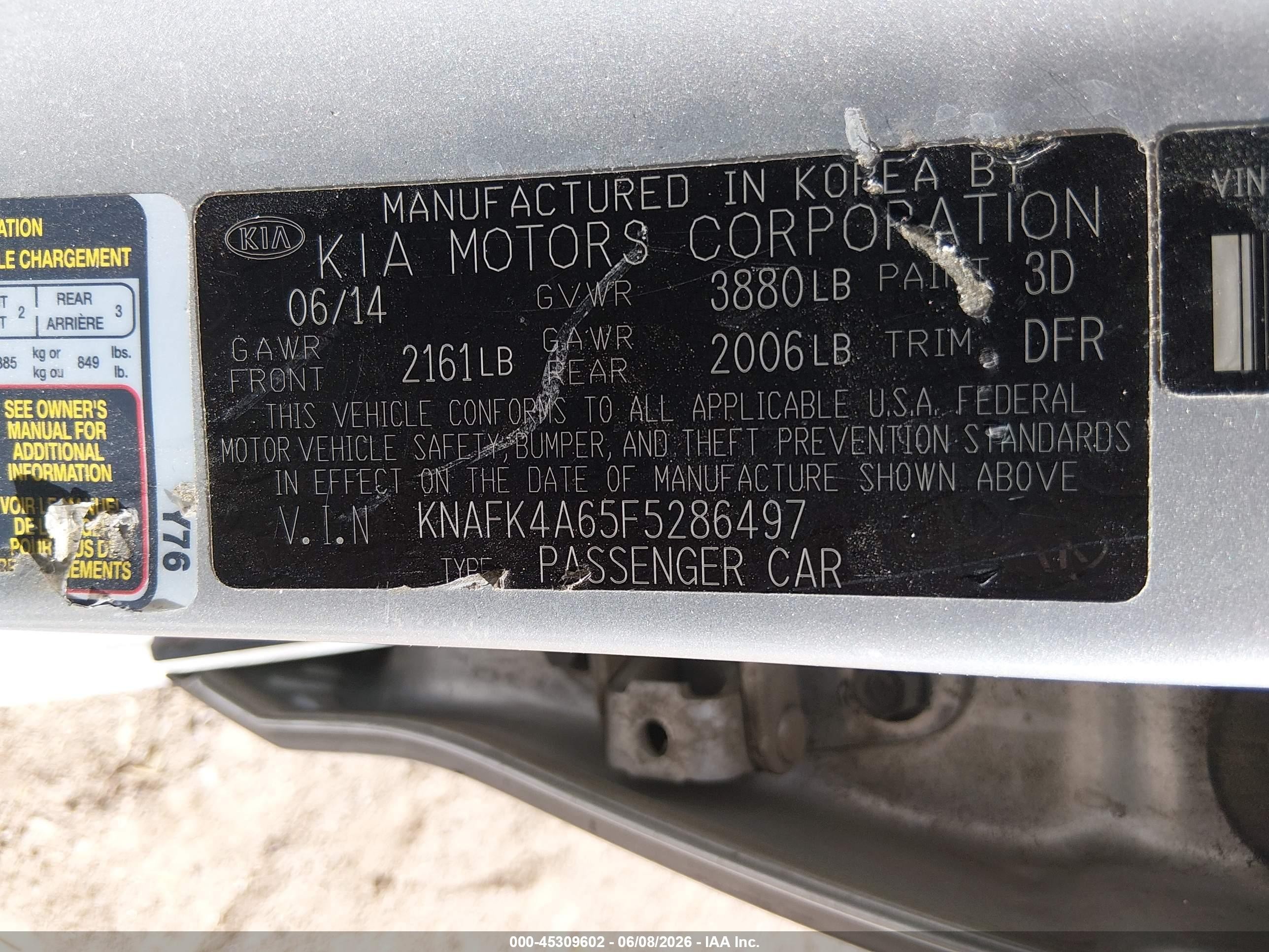2015 Kia Forte Lx Silver vin: KNAFK4A65F5286497