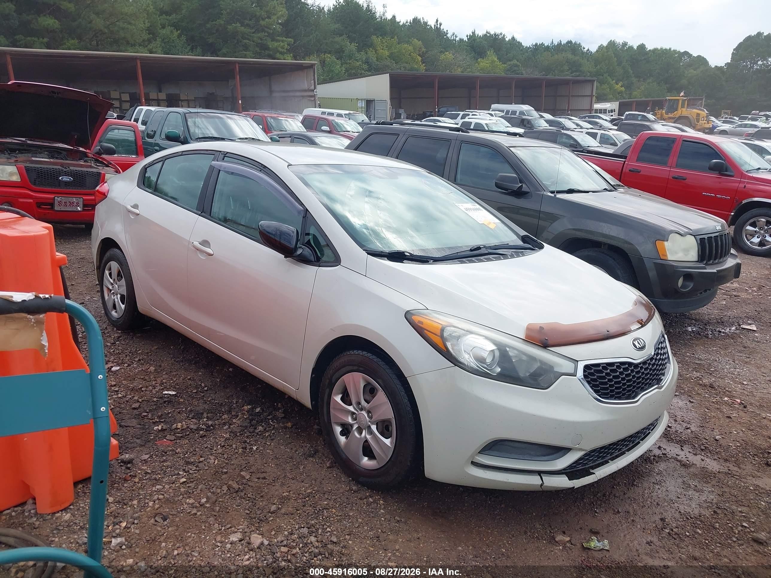 2014 Kia Forte Lx White vin: KNAFK4A66E5238358