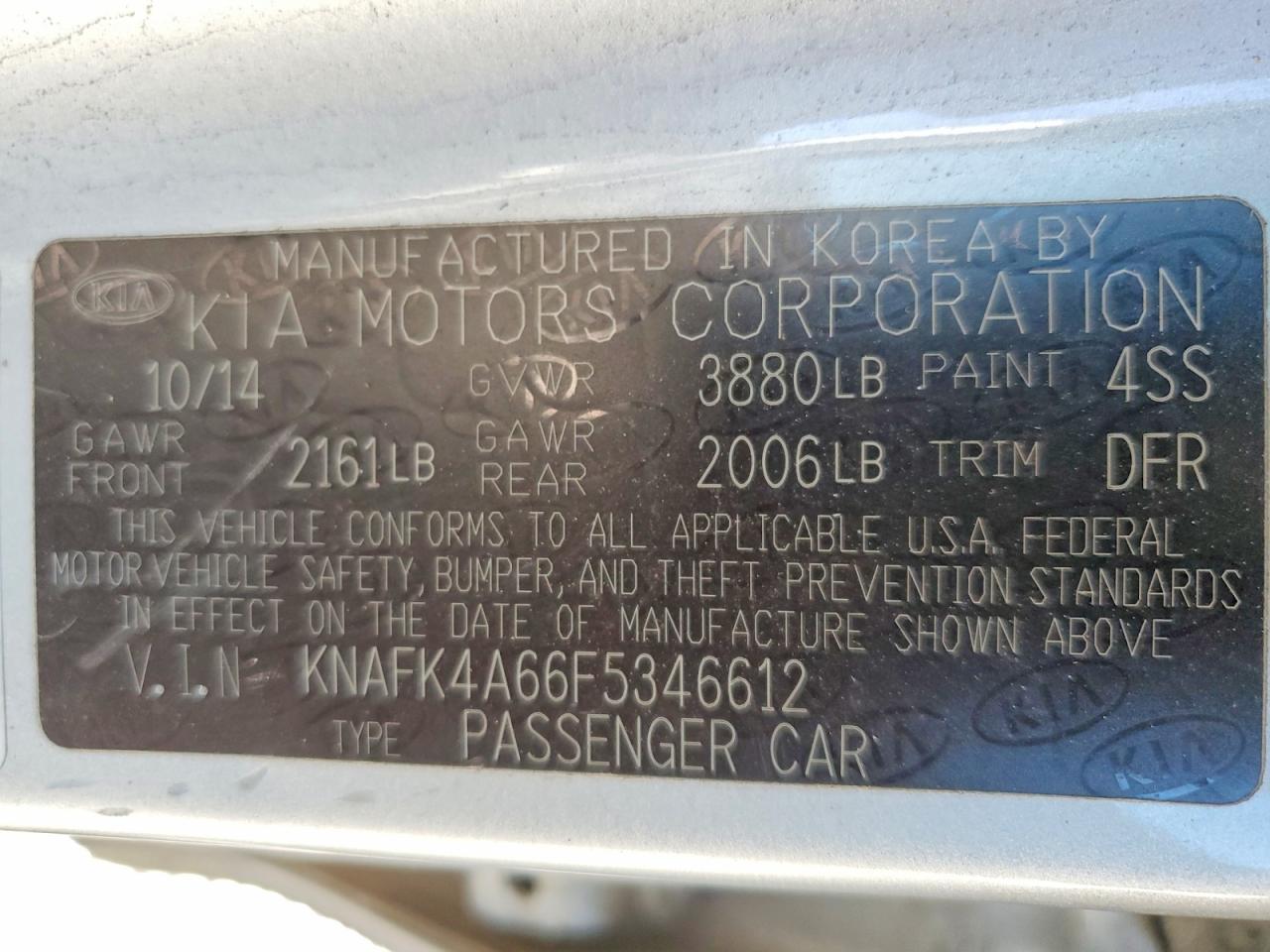 2015 Kia Forte Lx Silver vin: KNAFK4A66F5346612
