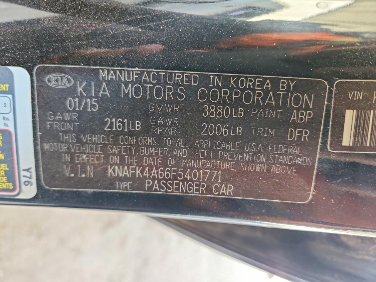 2015 Kia Forte Lx Черный vin: KNAFK4A66F5401771