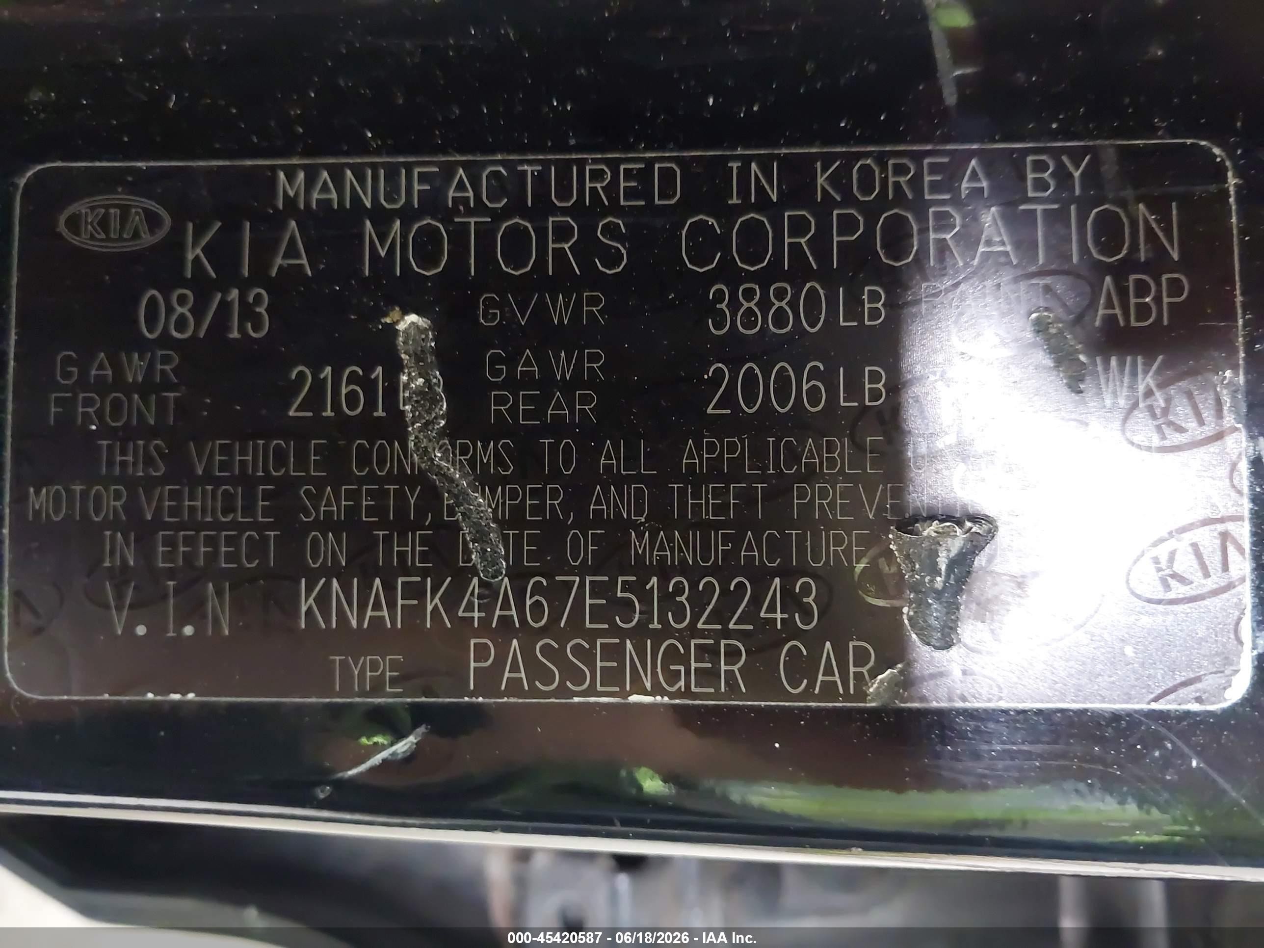 2014 Kia Forte Lx Black vin: KNAFK4A67E5132243