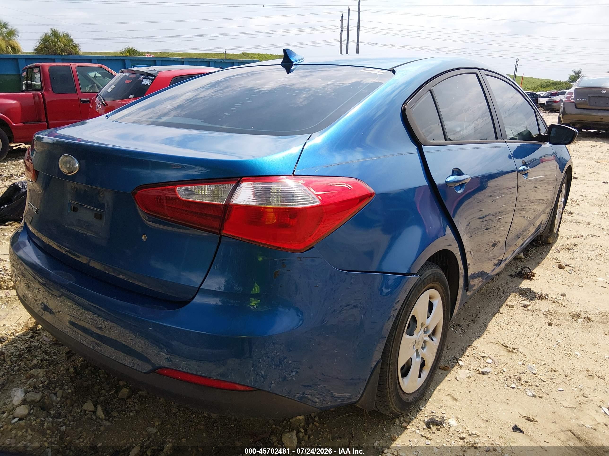 2014 Kia Forte Lx Blue vin: KNAFK4A68E5061277