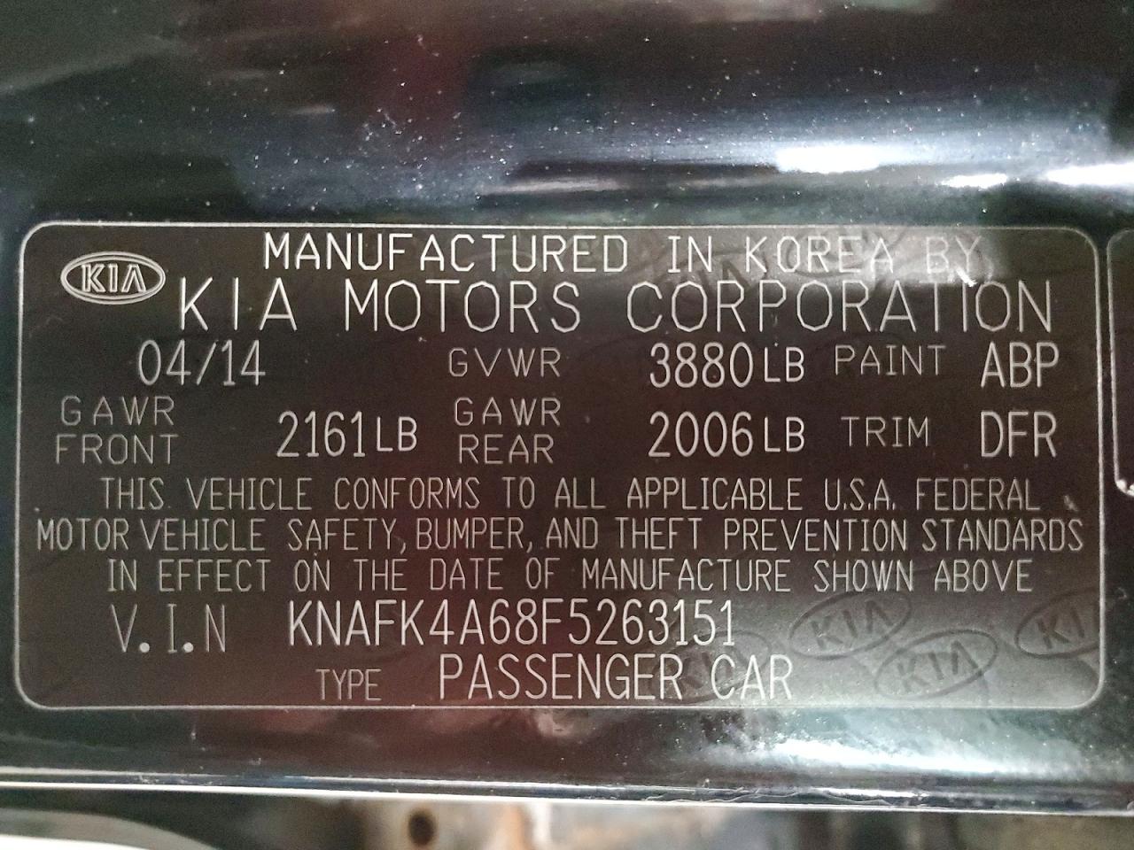 2015 Kia Forte Lx Black vin: KNAFK4A68F5263151