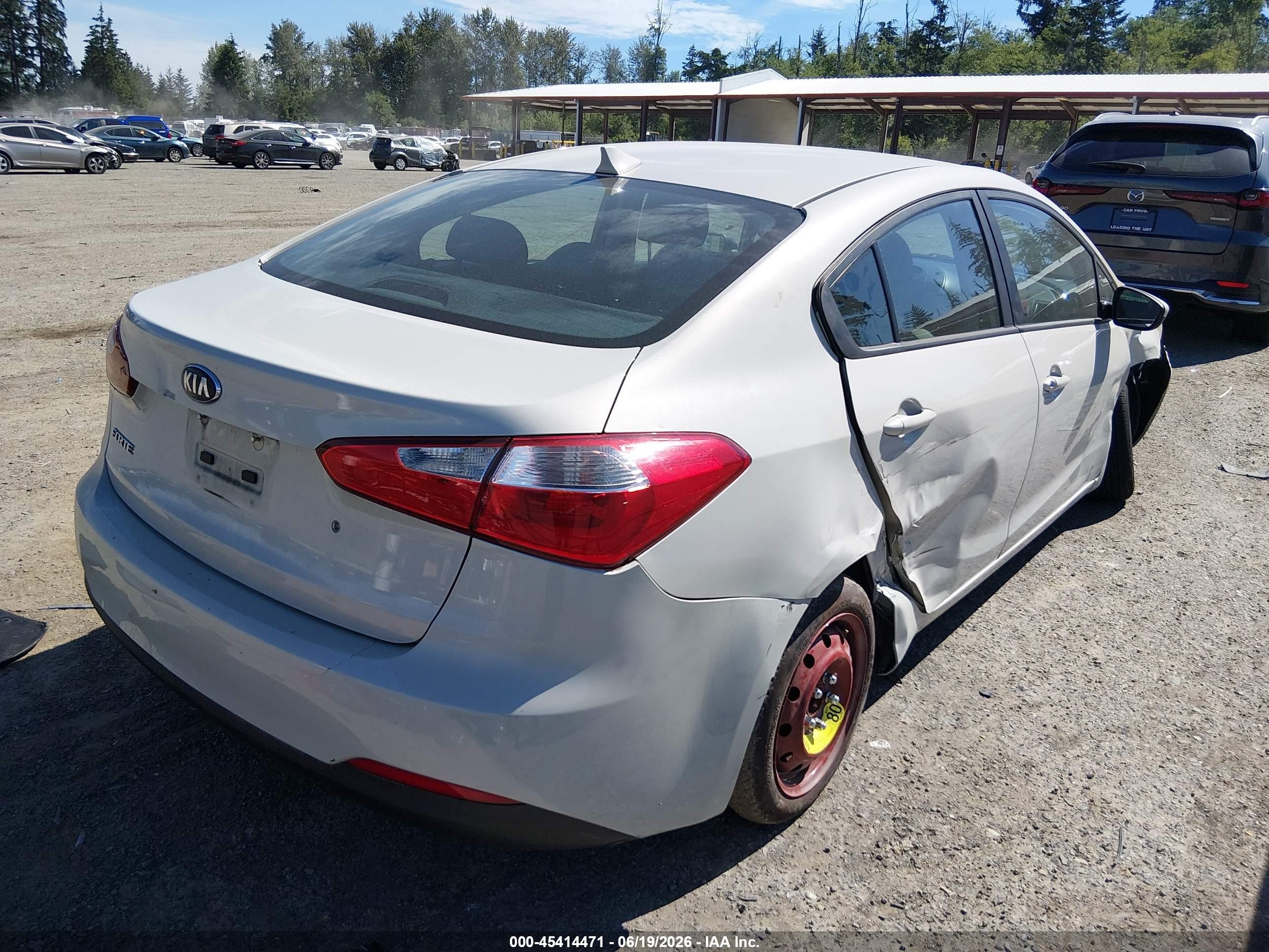2014 Kia Forte Lx White vin: KNAFK4A69E5087905