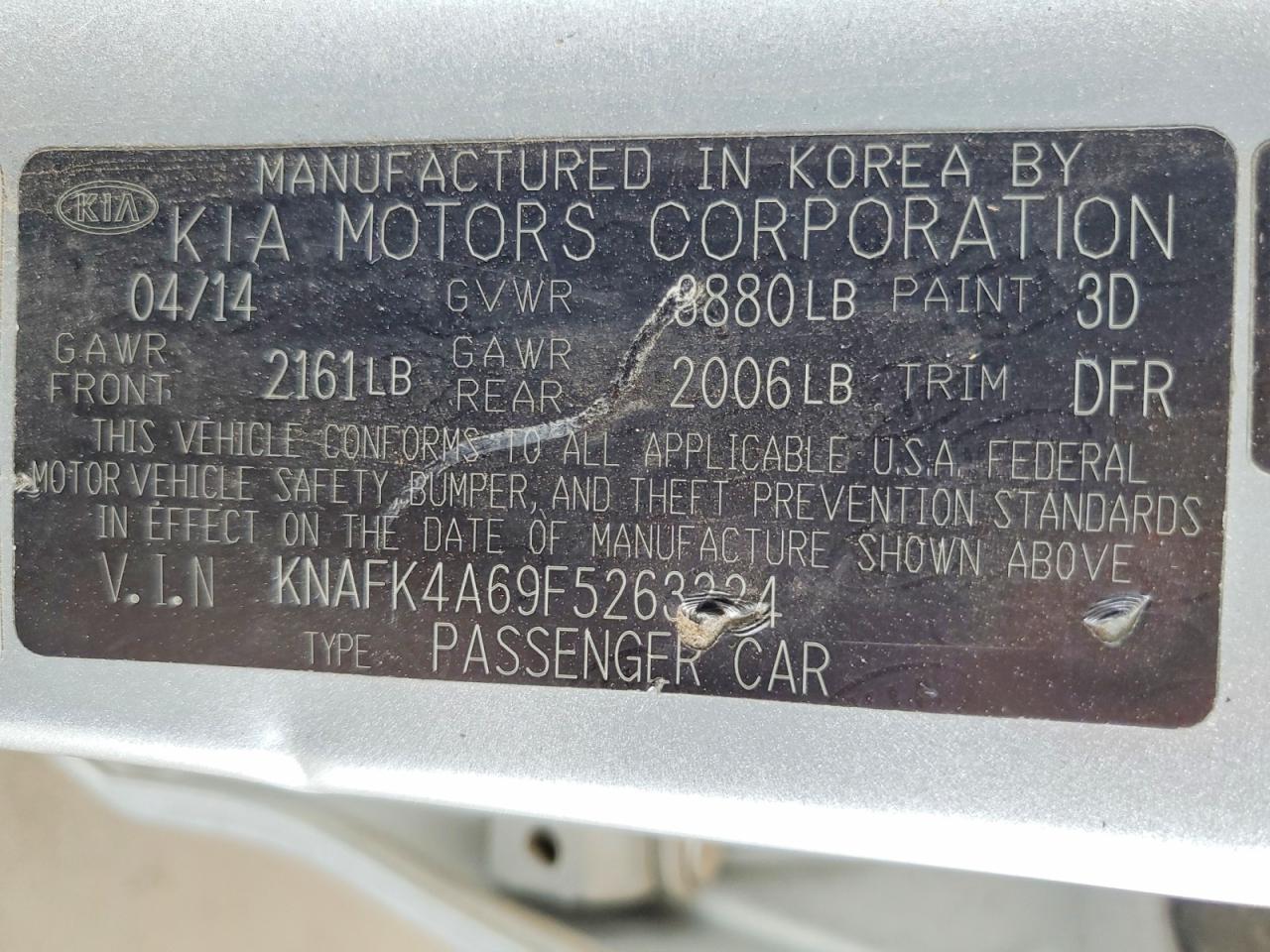 2015 Kia Forte Lx Серебряный vin: KNAFK4A69F5263224