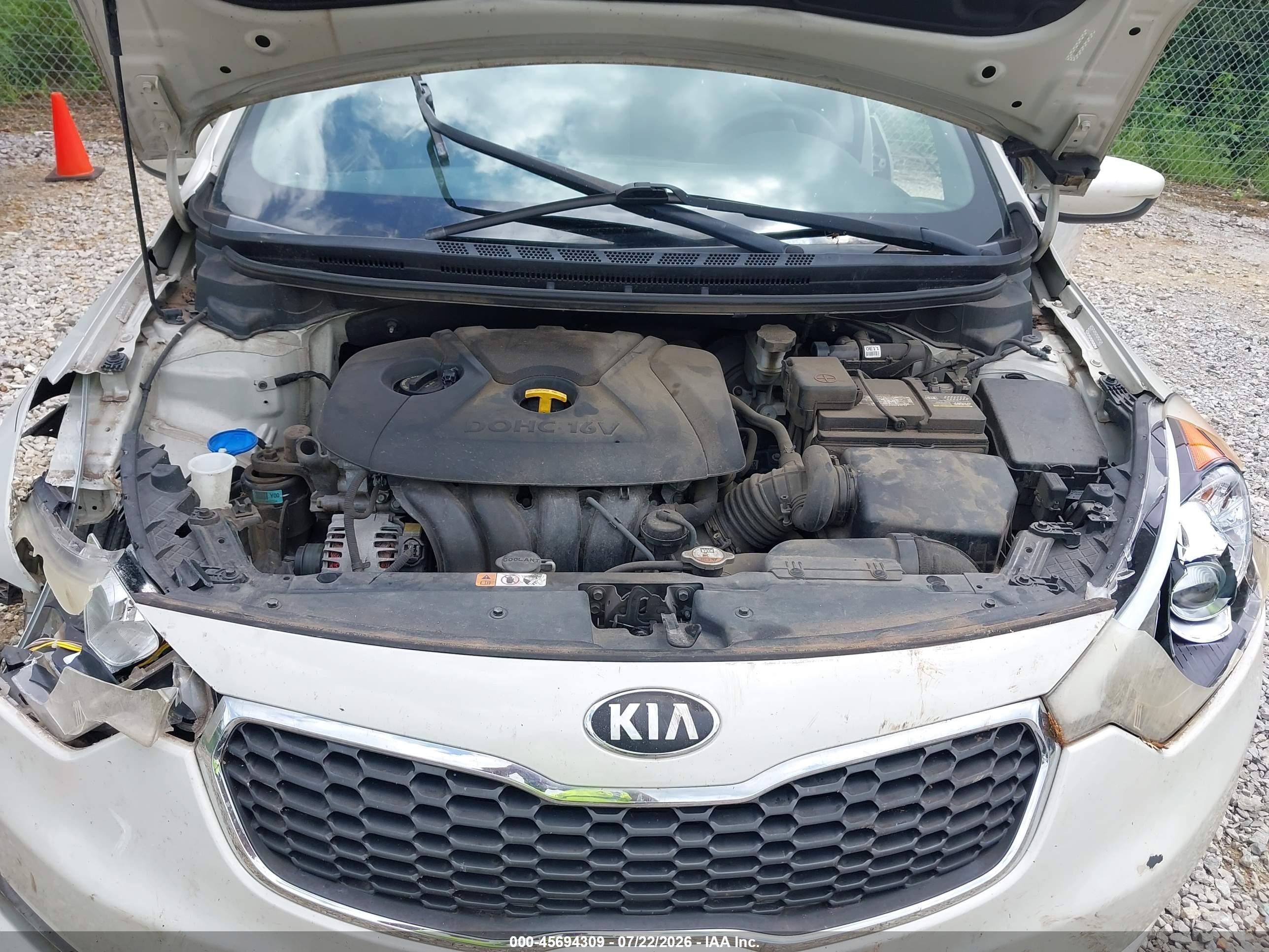 2015 Kia Forte Lx White vin: KNAFK4A69F5265927
