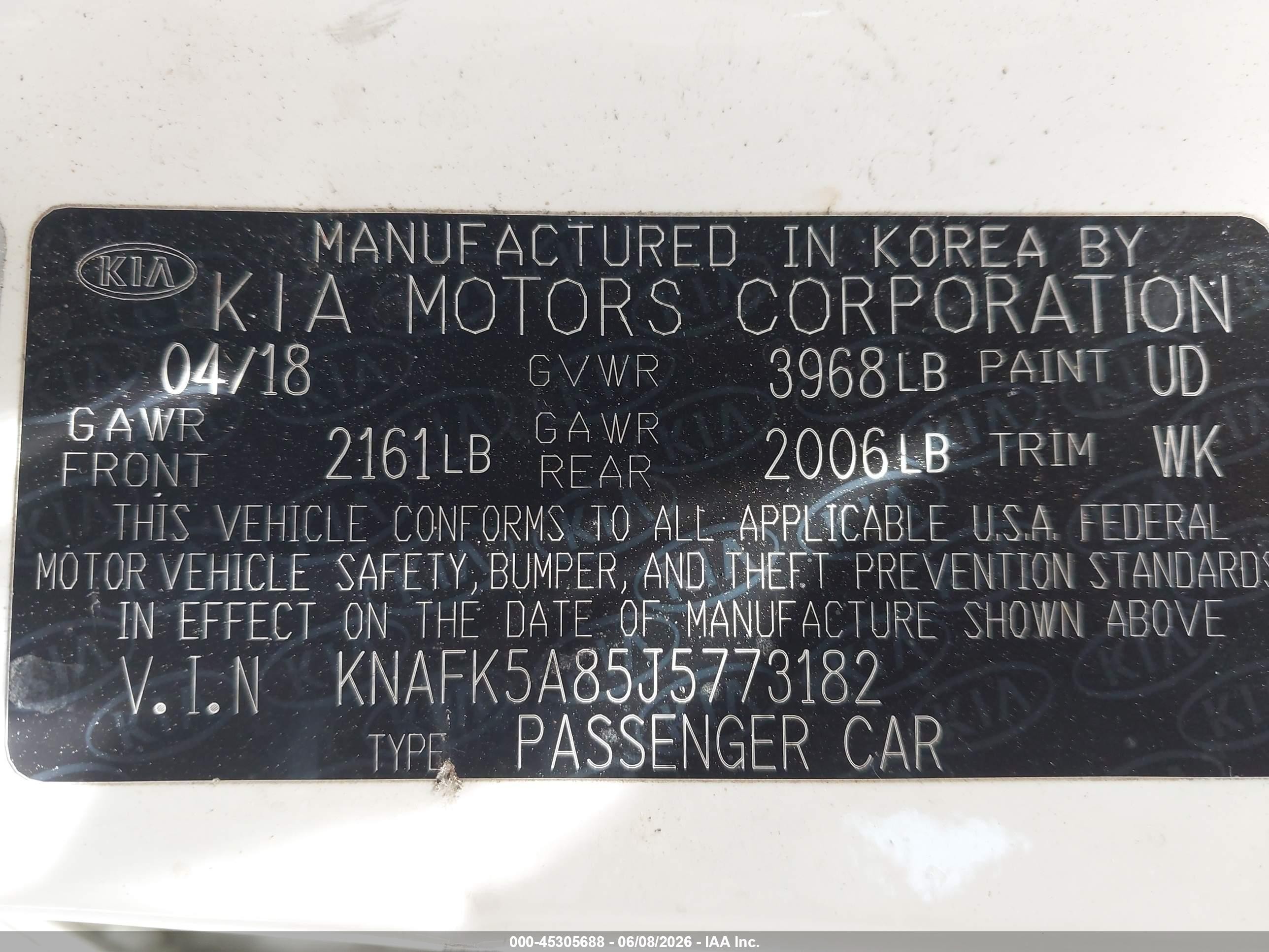 2018 Kia Forte Lx Белый vin: KNAFK5A85J5773182