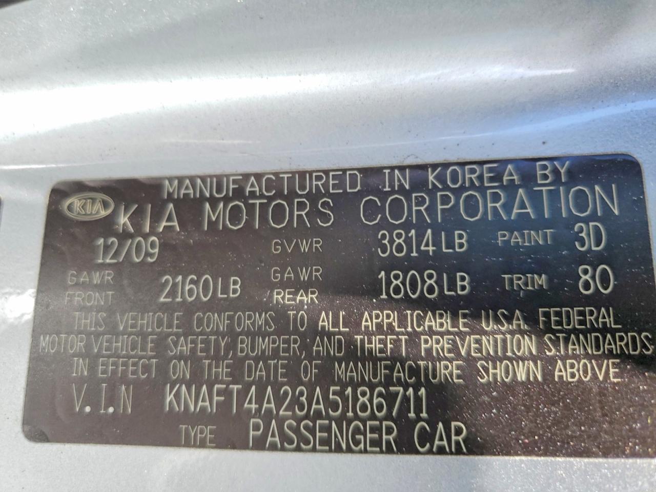 2010 Kia Forte Lx Silver vin: KNAFT4A23A5186711