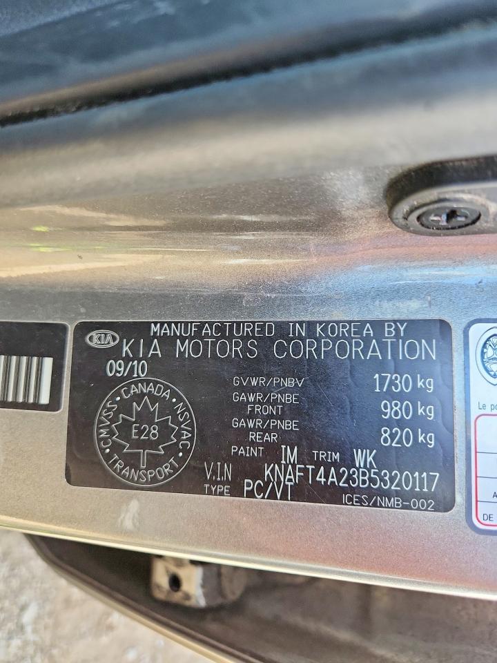 2011 Kia Forte Lx Gray vin: KNAFT4A23B5320117
