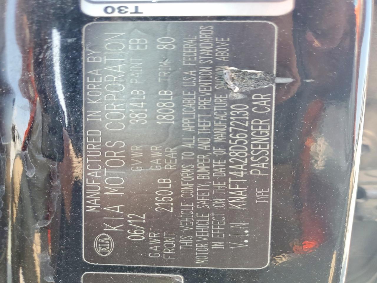 2013 Kia Forte Lx Black vin: KNAFT4A28D5672130