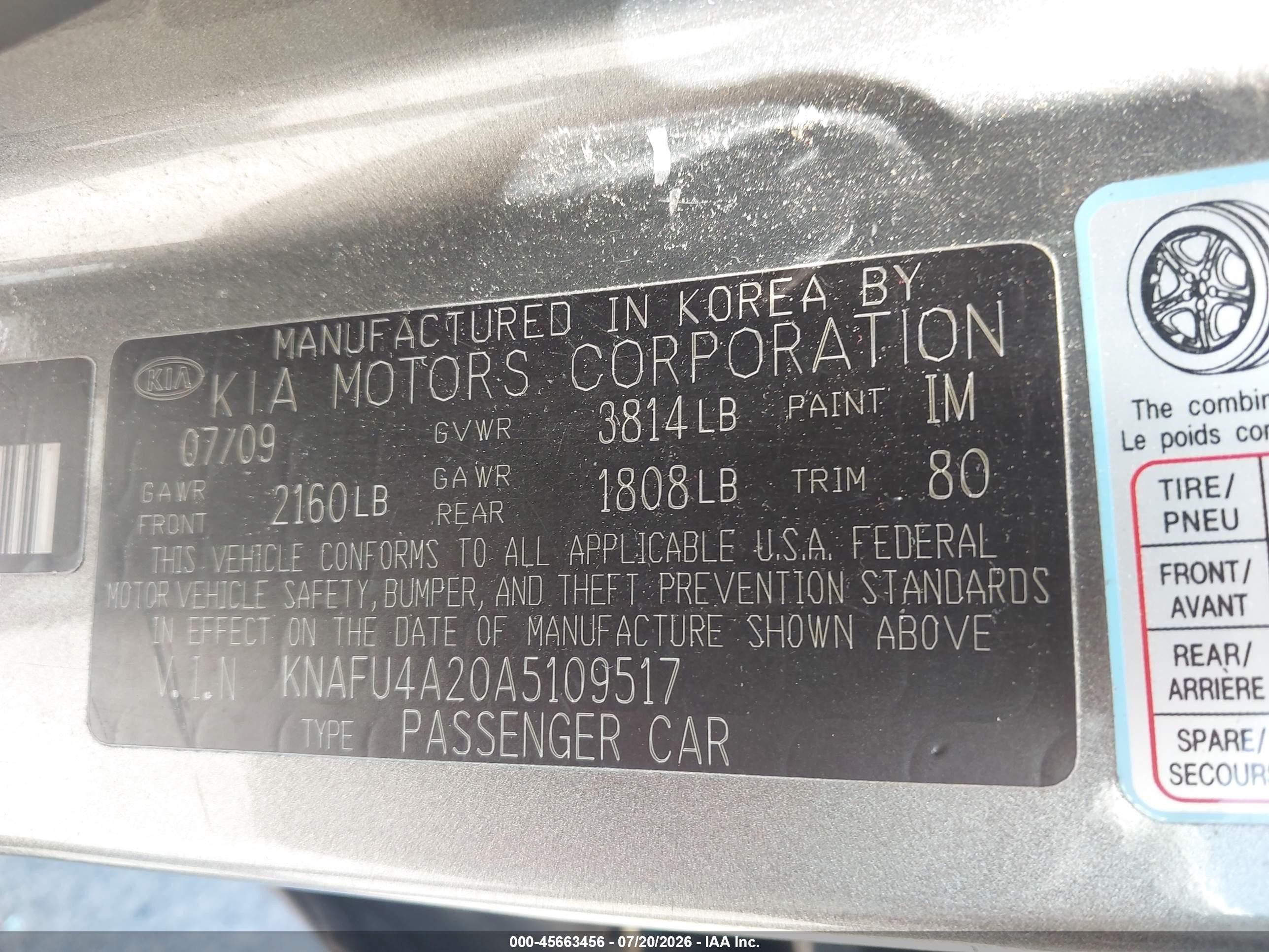 2010 Kia Forte Ex Silver vin: KNAFU4A20A5109517