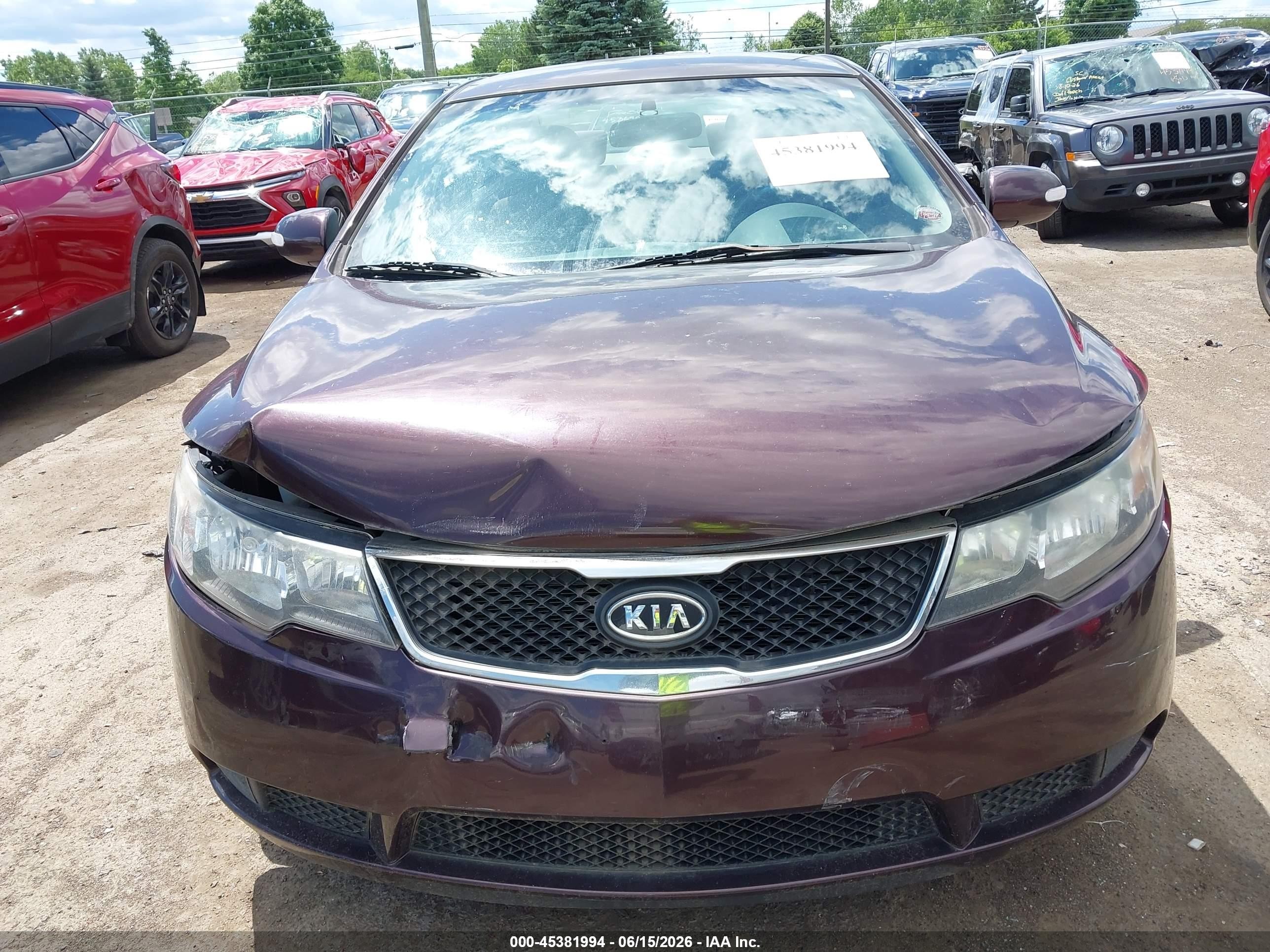2010 Kia Forte Ex Burgundy vin: KNAFU4A20A5311032
