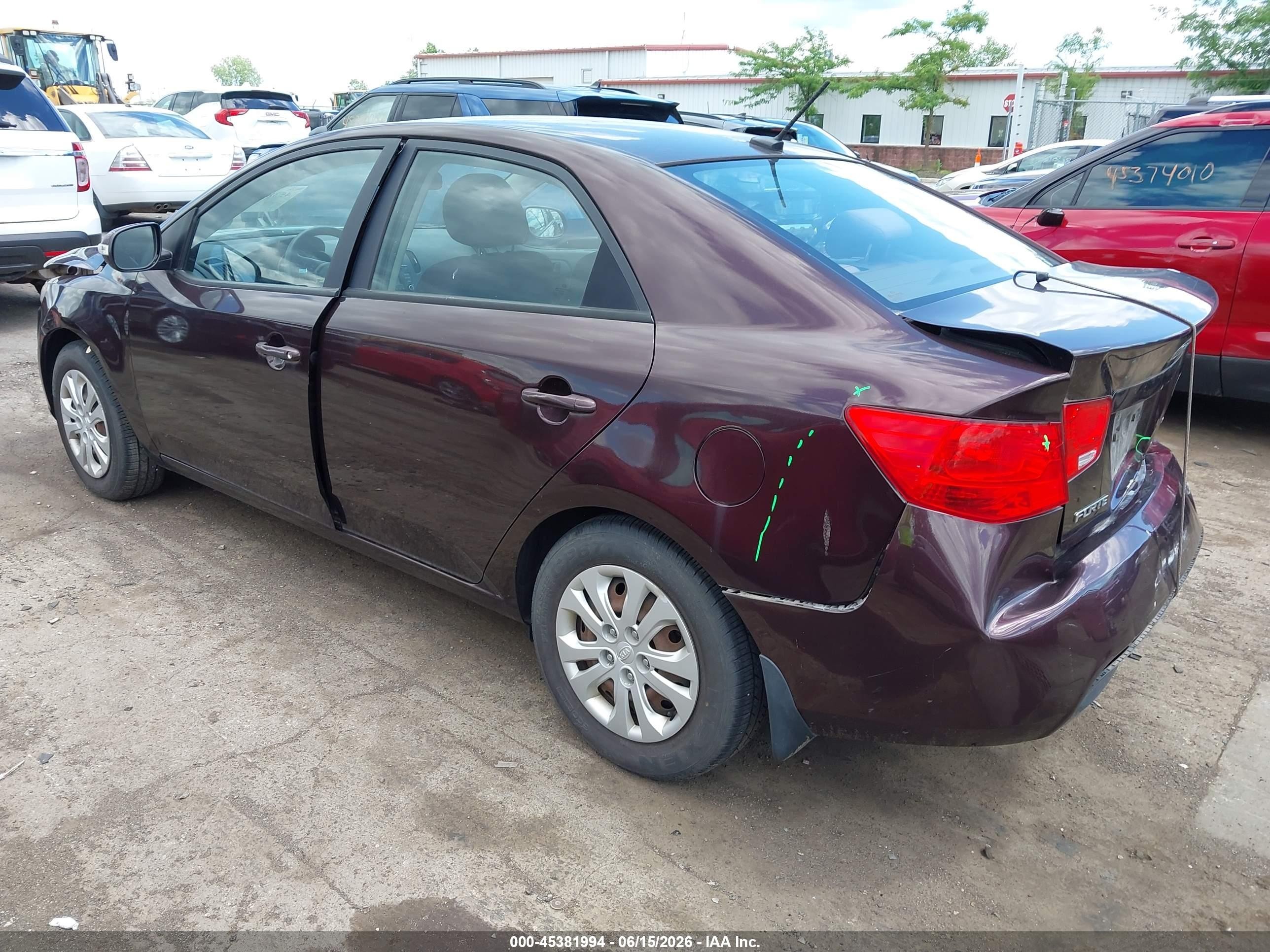 2010 Kia Forte Ex Burgundy vin: KNAFU4A20A5311032