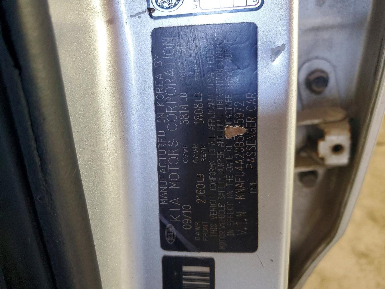 2011 Kia Forte Ex Silver vin: KNAFU4A20B5885972