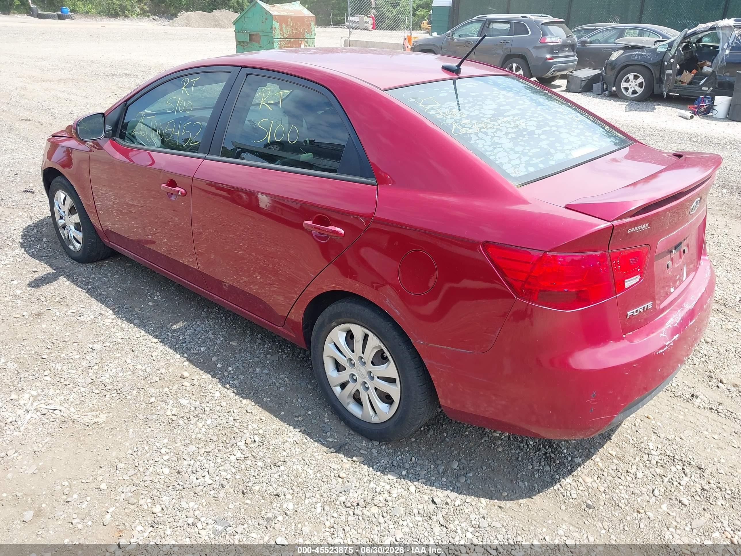 2012 Kia Forte Ex Red vin: KNAFU4A20C5571434