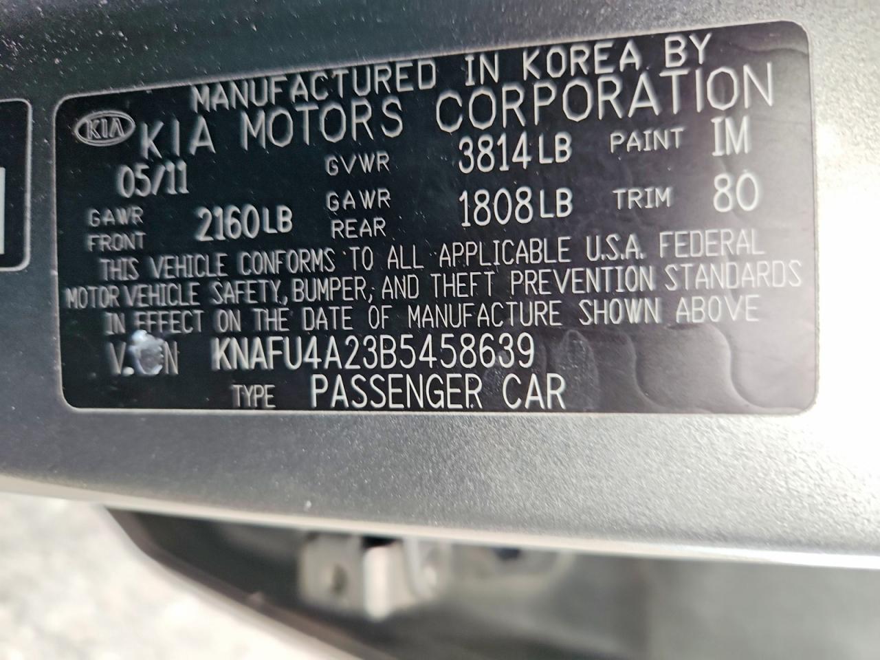 2011 Kia Forte Ex Gray vin: KNAFU4A23B5458639
