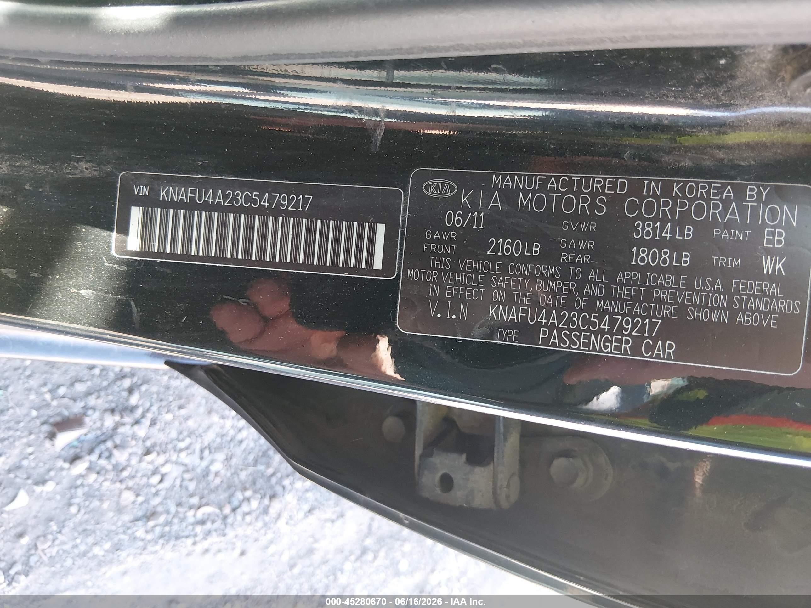 2012 Kia Forte Ex Black vin: KNAFU4A23C5479217