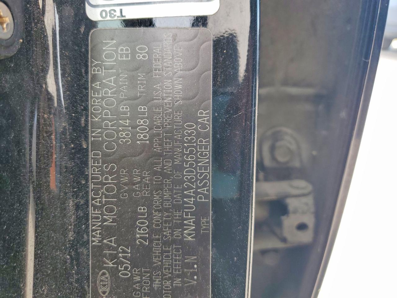 2013 Kia Forte Ex Black vin: KNAFU4A23D5651330