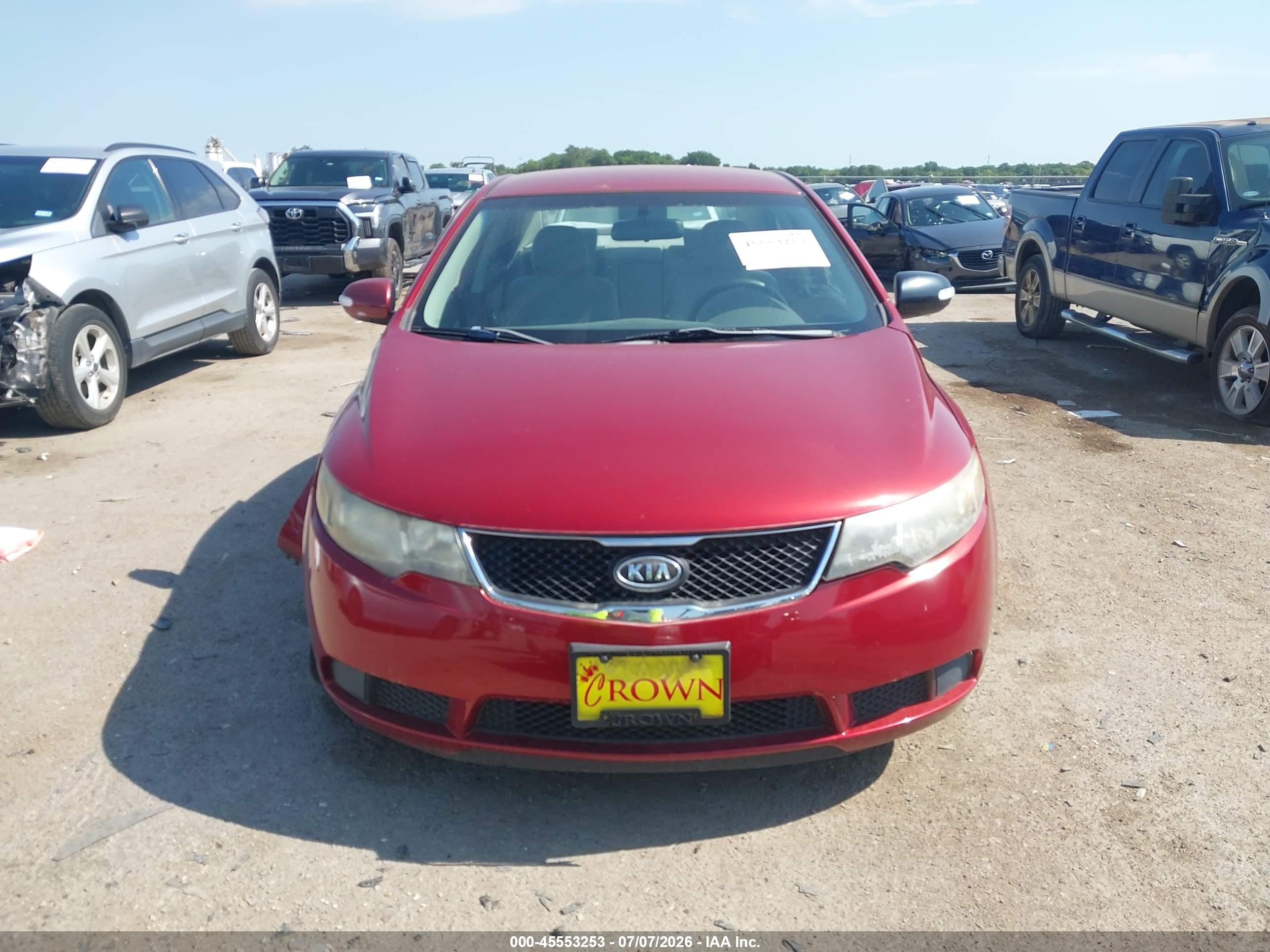 2010 Kia Forte Ex Red vin: KNAFU4A24A5065361