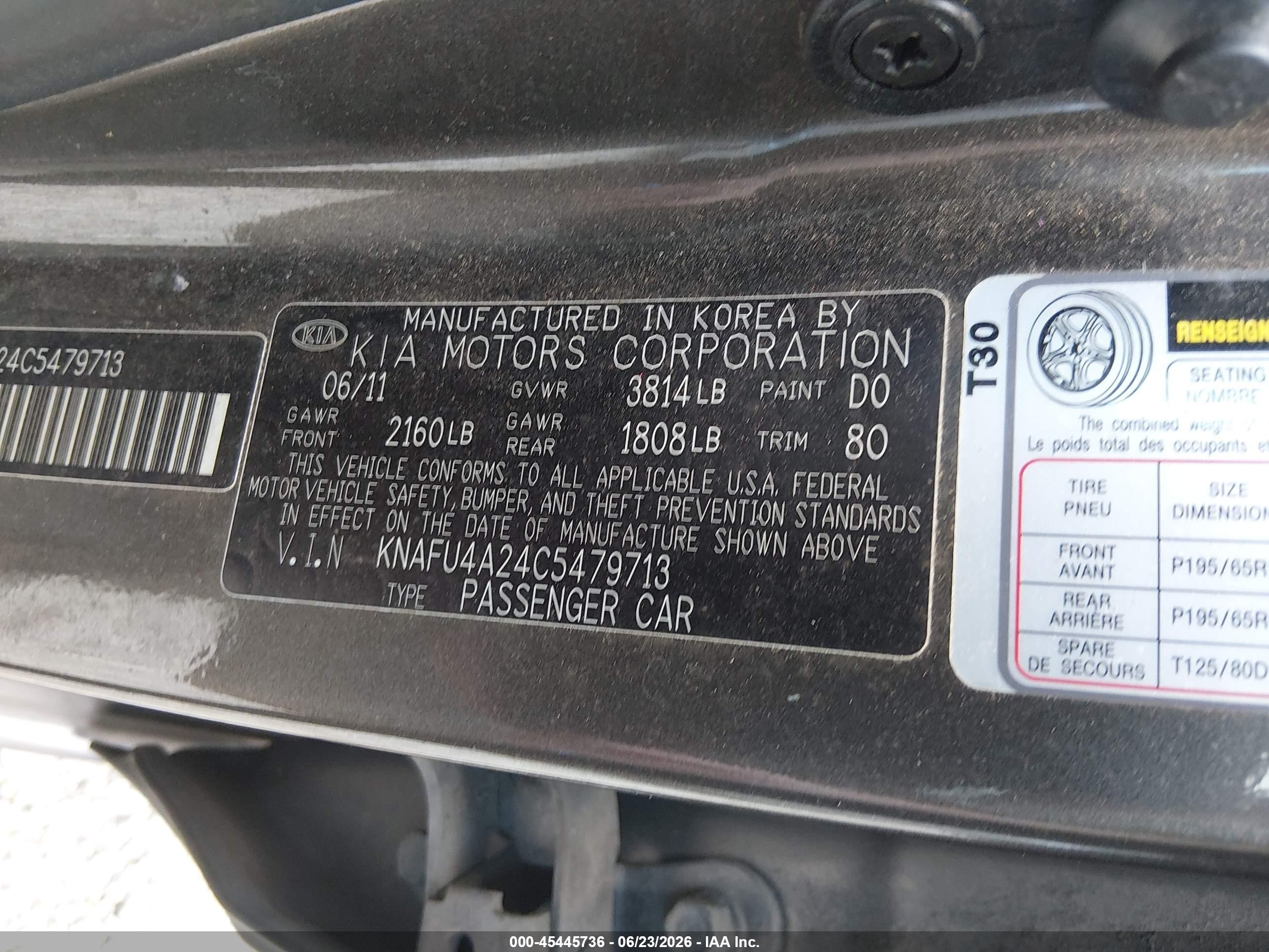 2012 Kia Forte Ex Gold vin: KNAFU4A24C5479713