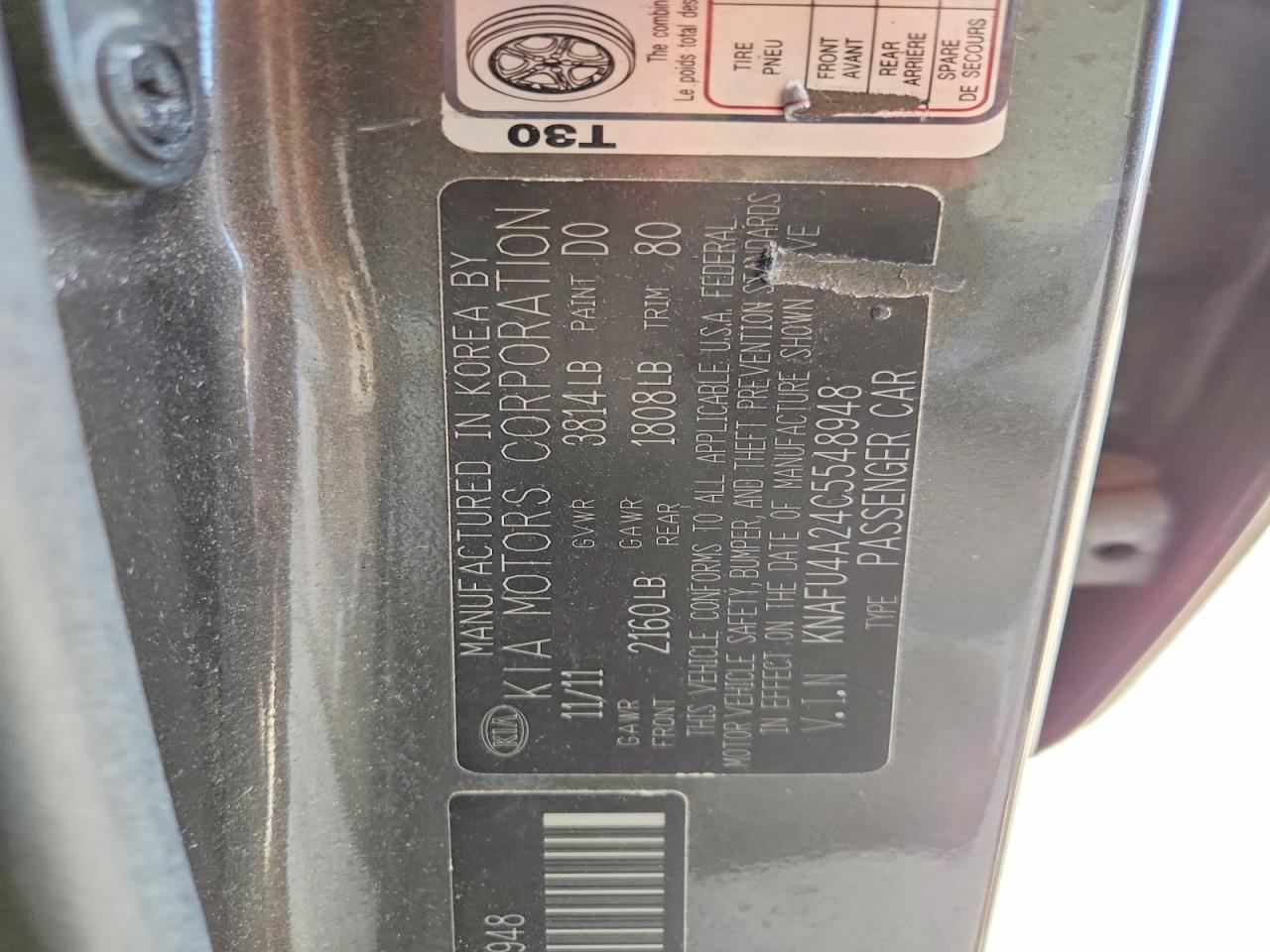 2012 Kia Forte Ex Gray vin: KNAFU4A24C5548948