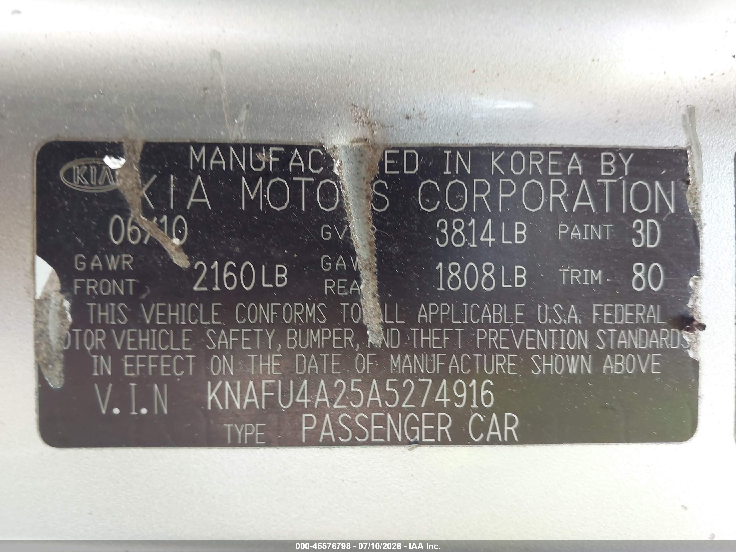 2010 Kia Forte Ex Silver vin: KNAFU4A25A5274916