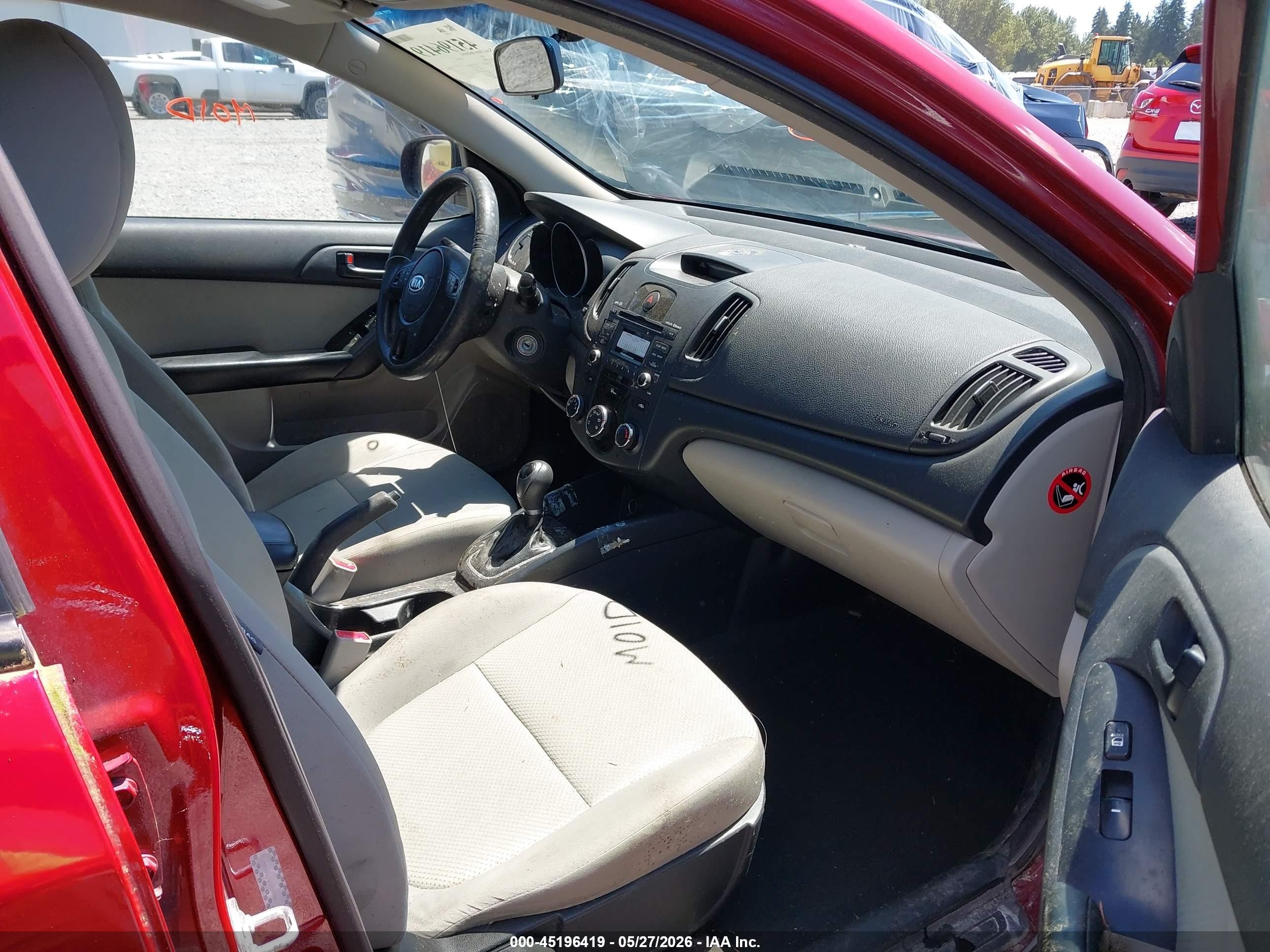 2012 Kia Forte Ex Red vin: KNAFU4A25C5499811