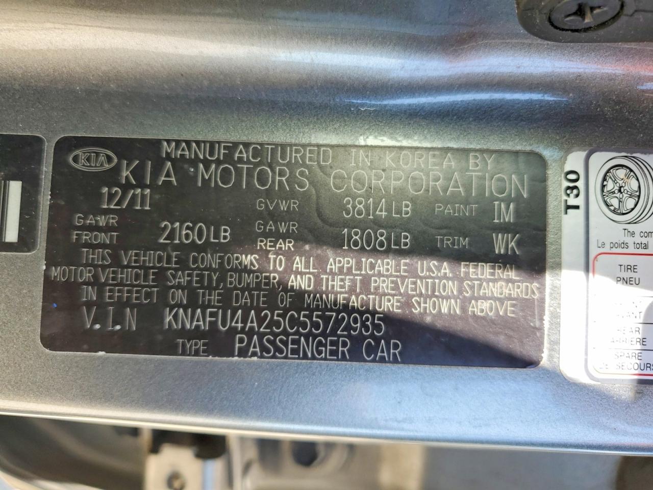 2012 Kia Forte Ex Gray vin: KNAFU4A25C5572935