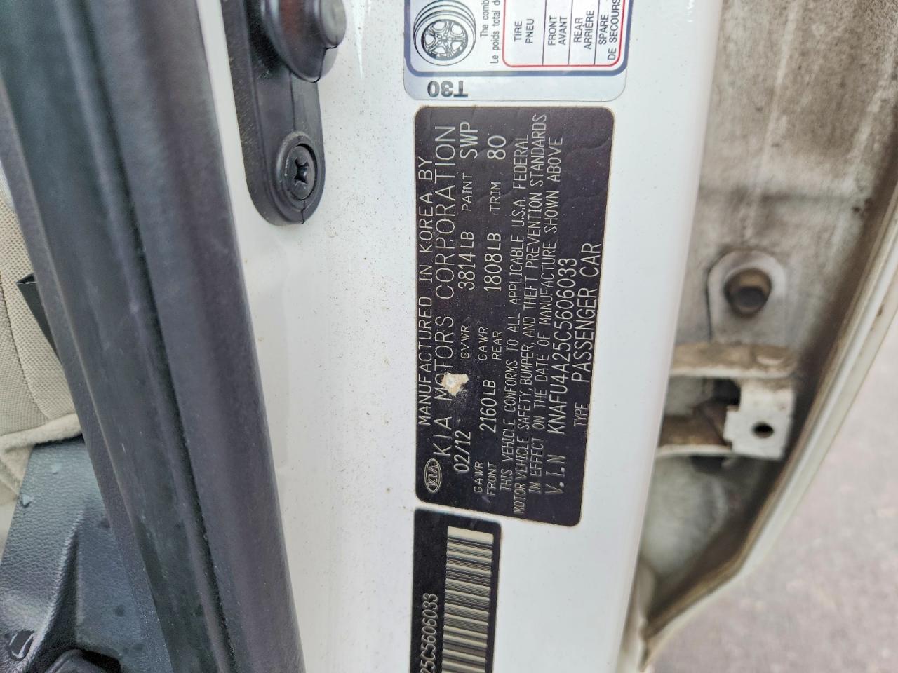 2012 Kia Forte Ex White vin: KNAFU4A25C5606033