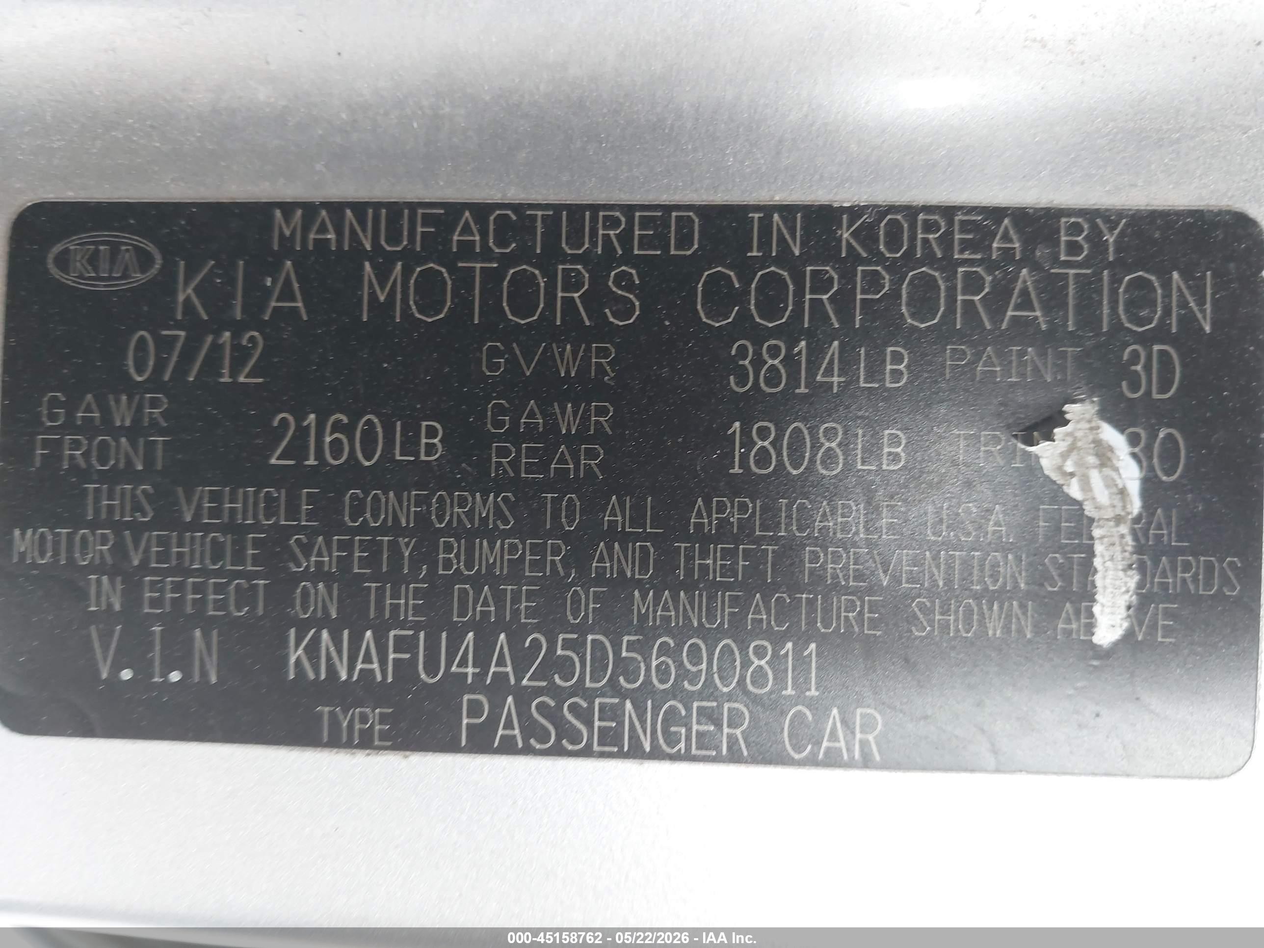 2013 Kia Forte Ex Silver vin: KNAFU4A25D5690811