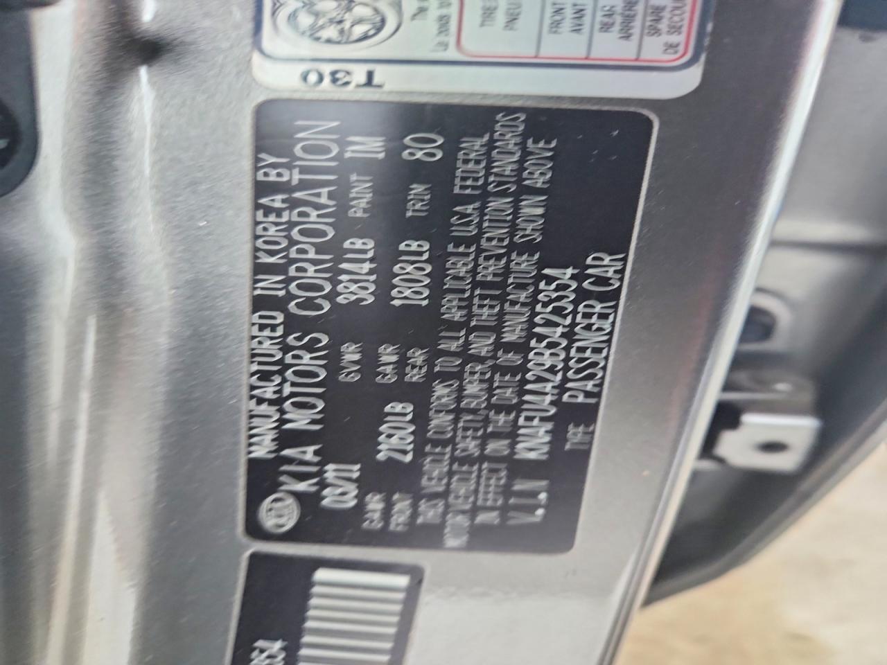 2011 Kia Forte Ex Gray vin: KNAFU4A29B5425354
