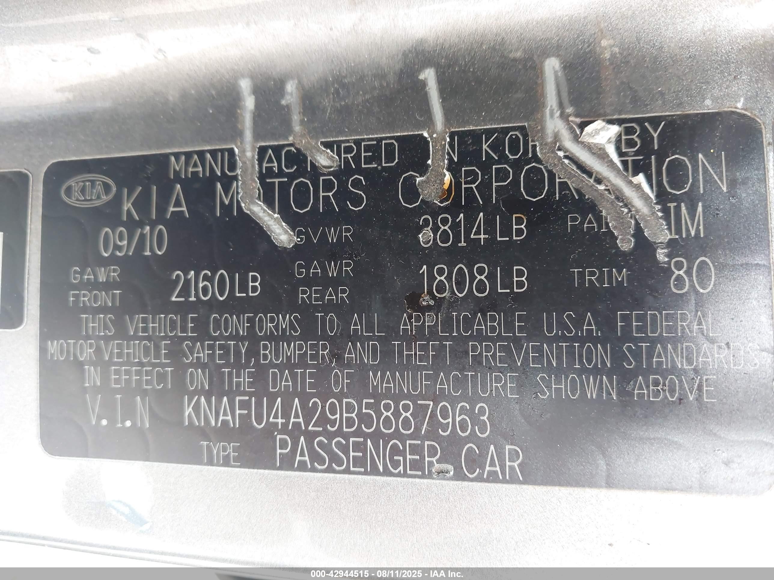 2011 Kia Forte Ex Gray vin: KNAFU4A29B5887963