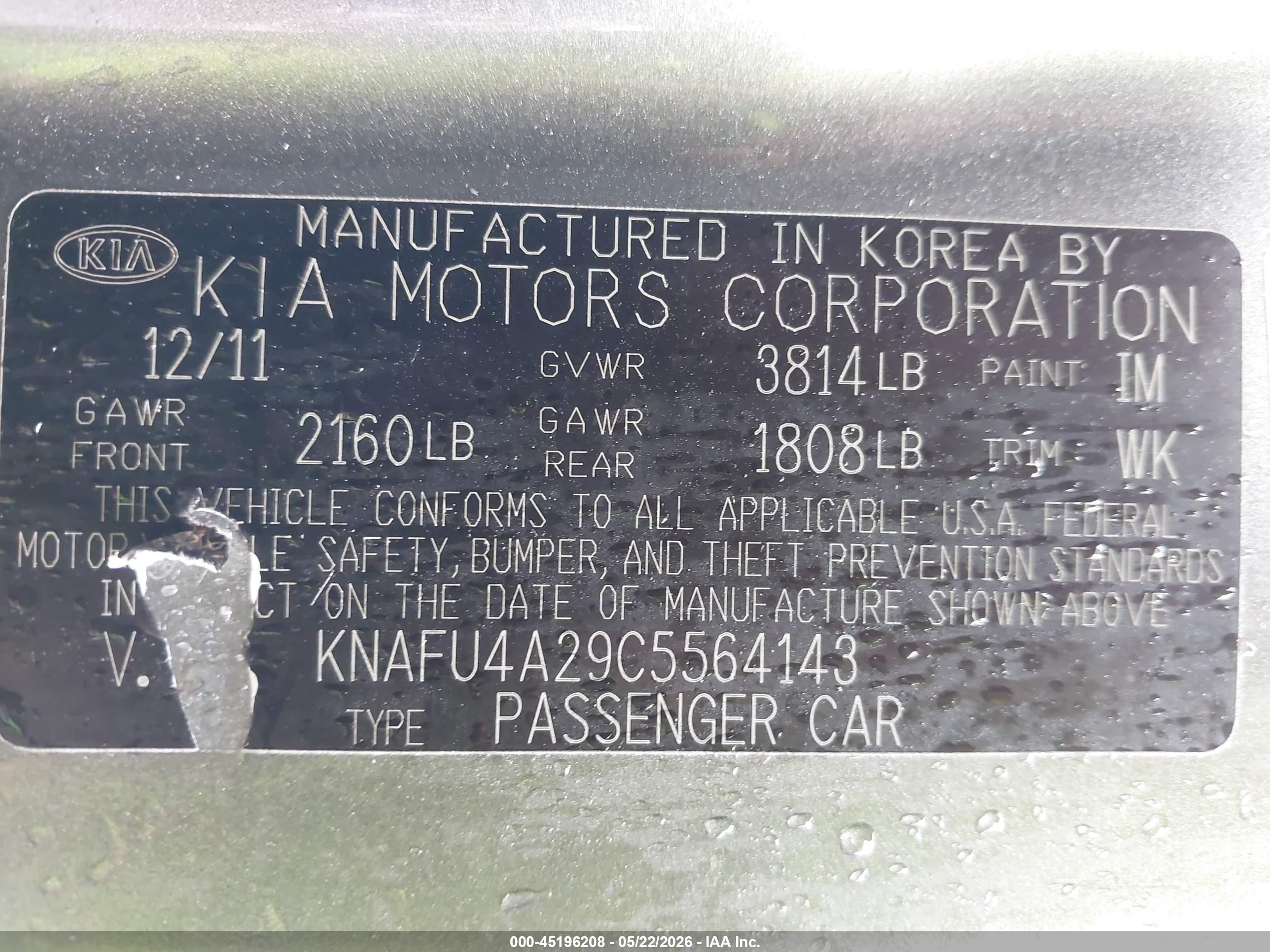 2012 Kia Forte Ex Gray vin: KNAFU4A29C5564143