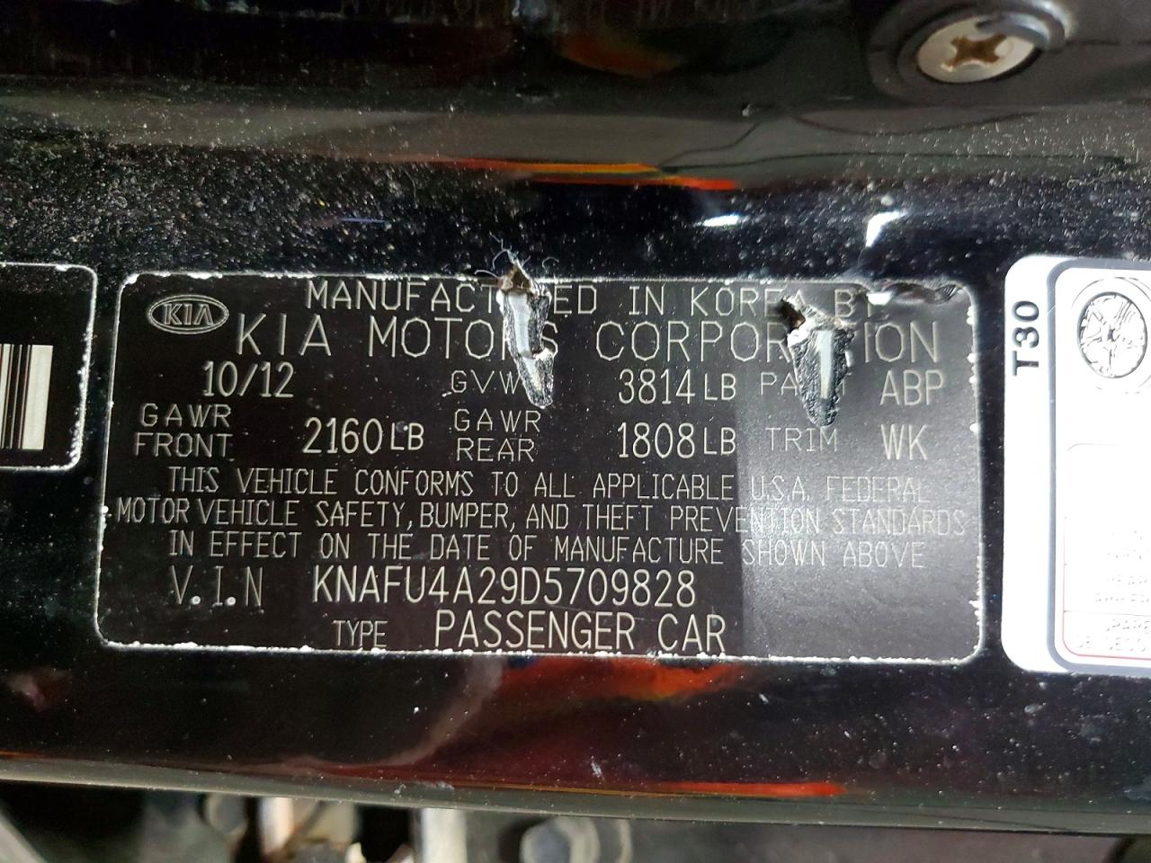 2013 Kia Forte Ex Black vin: KNAFU4A29D5709828