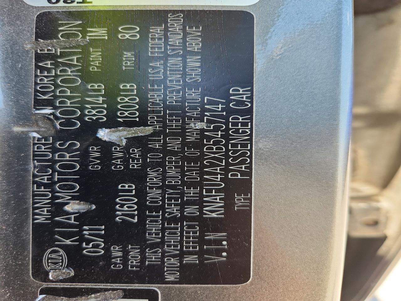 2011 Kia Forte Ex Gray vin: KNAFU4A2XB5457147