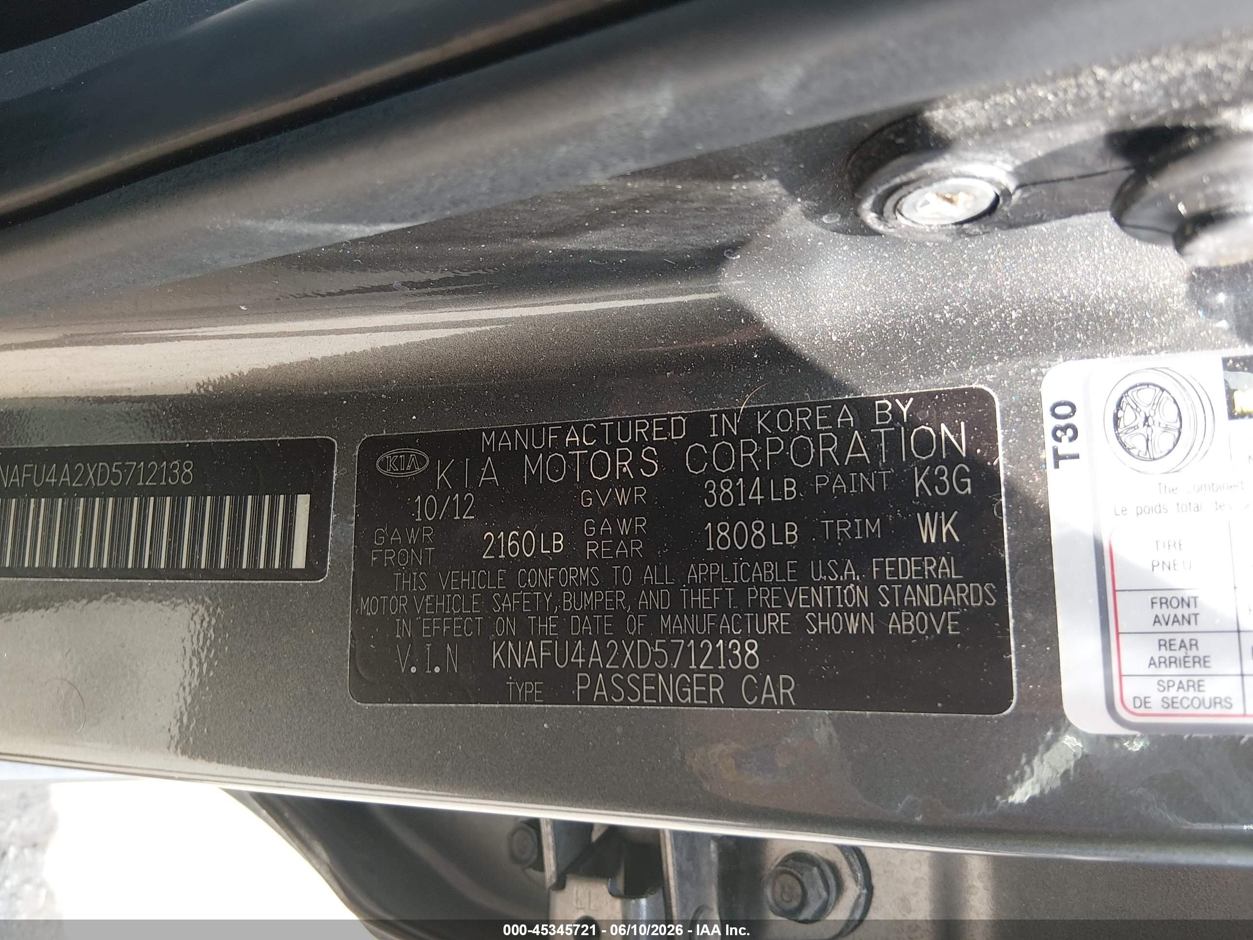 2013 Kia Forte Ex Gray vin: KNAFU4A2XD5712138