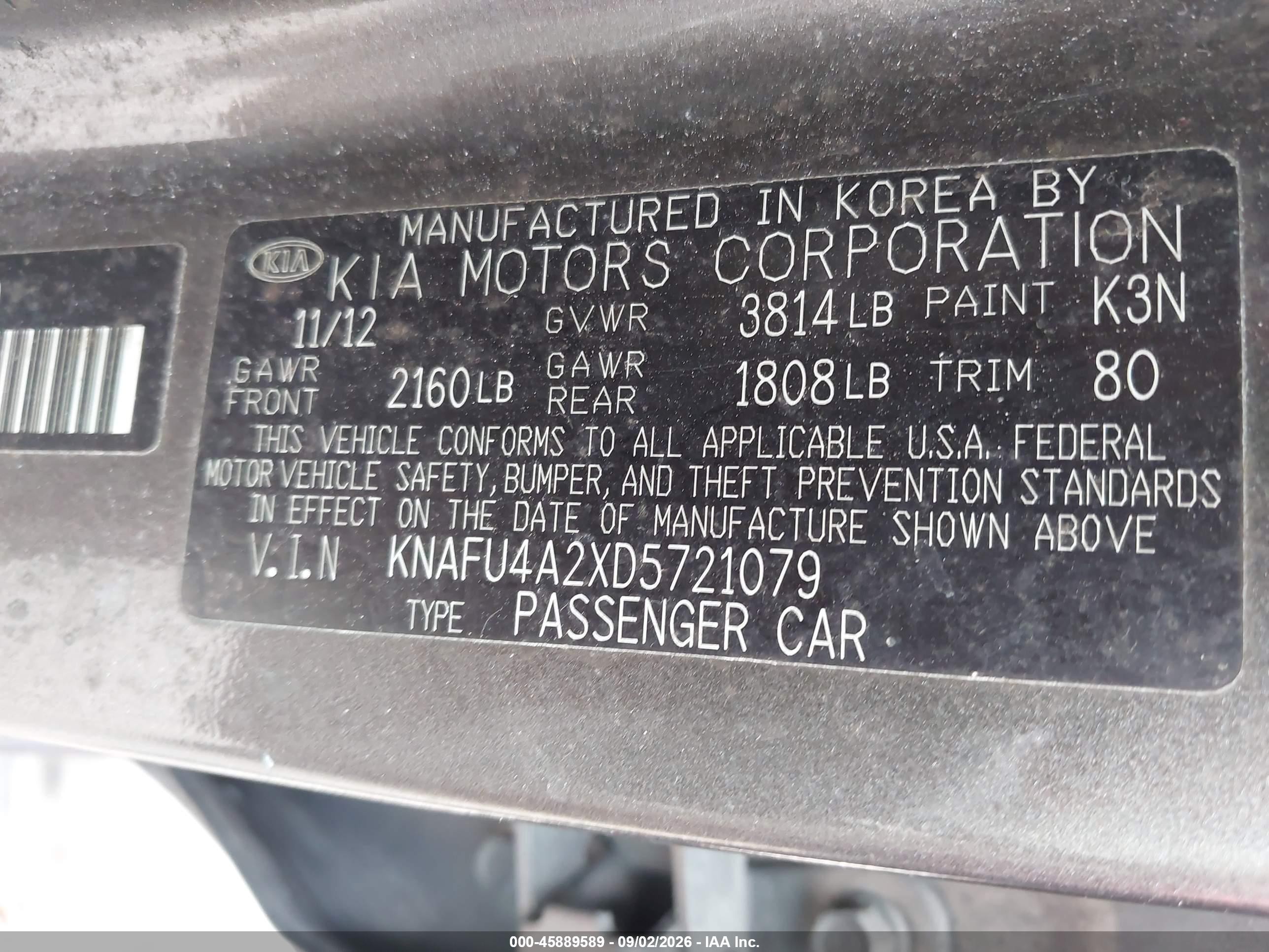 2013 Kia Forte Ex Gray vin: KNAFU4A2XD5721079