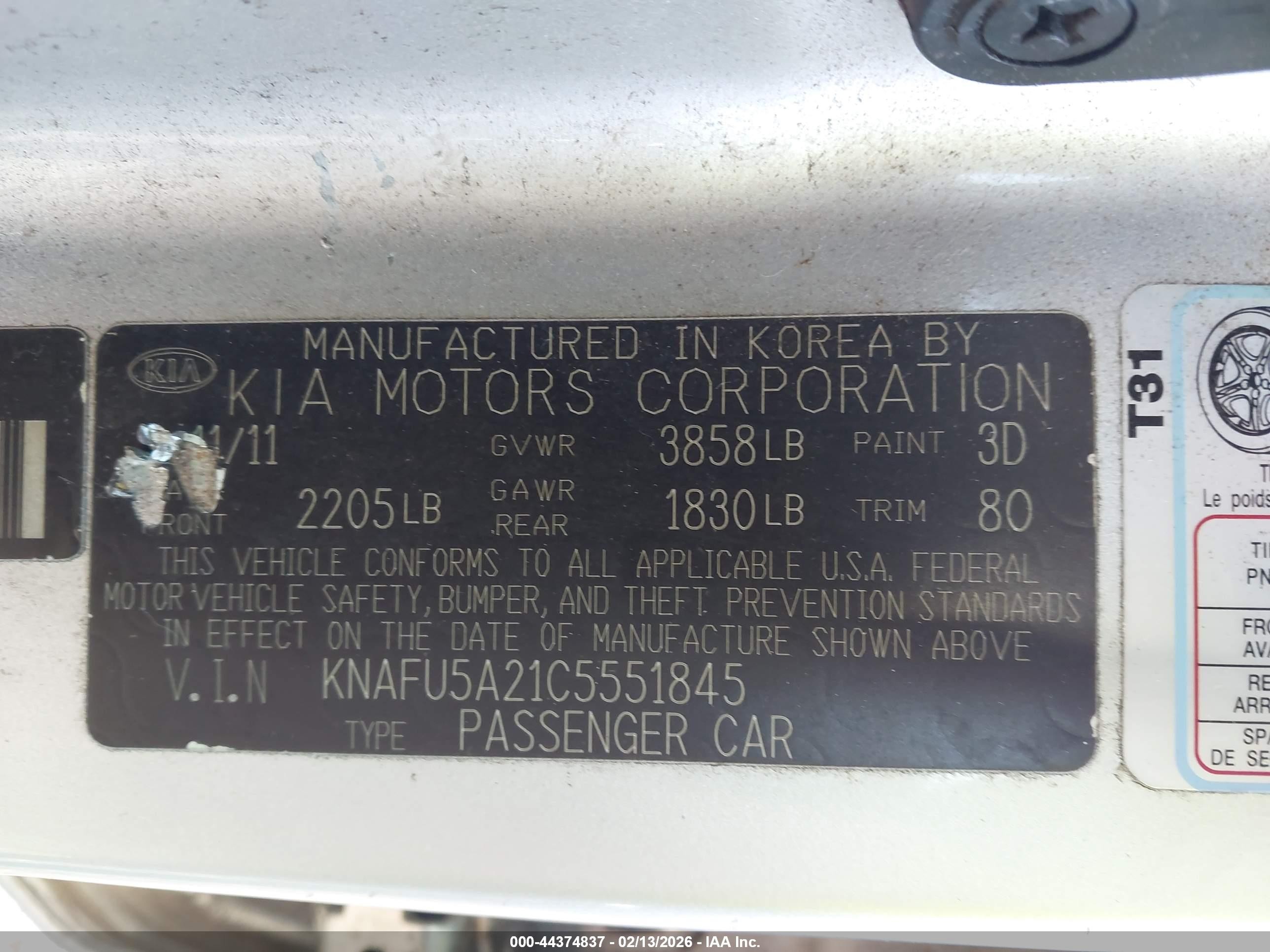 2012 Kia Forte Ex Silver vin: KNAFU5A21C5551845