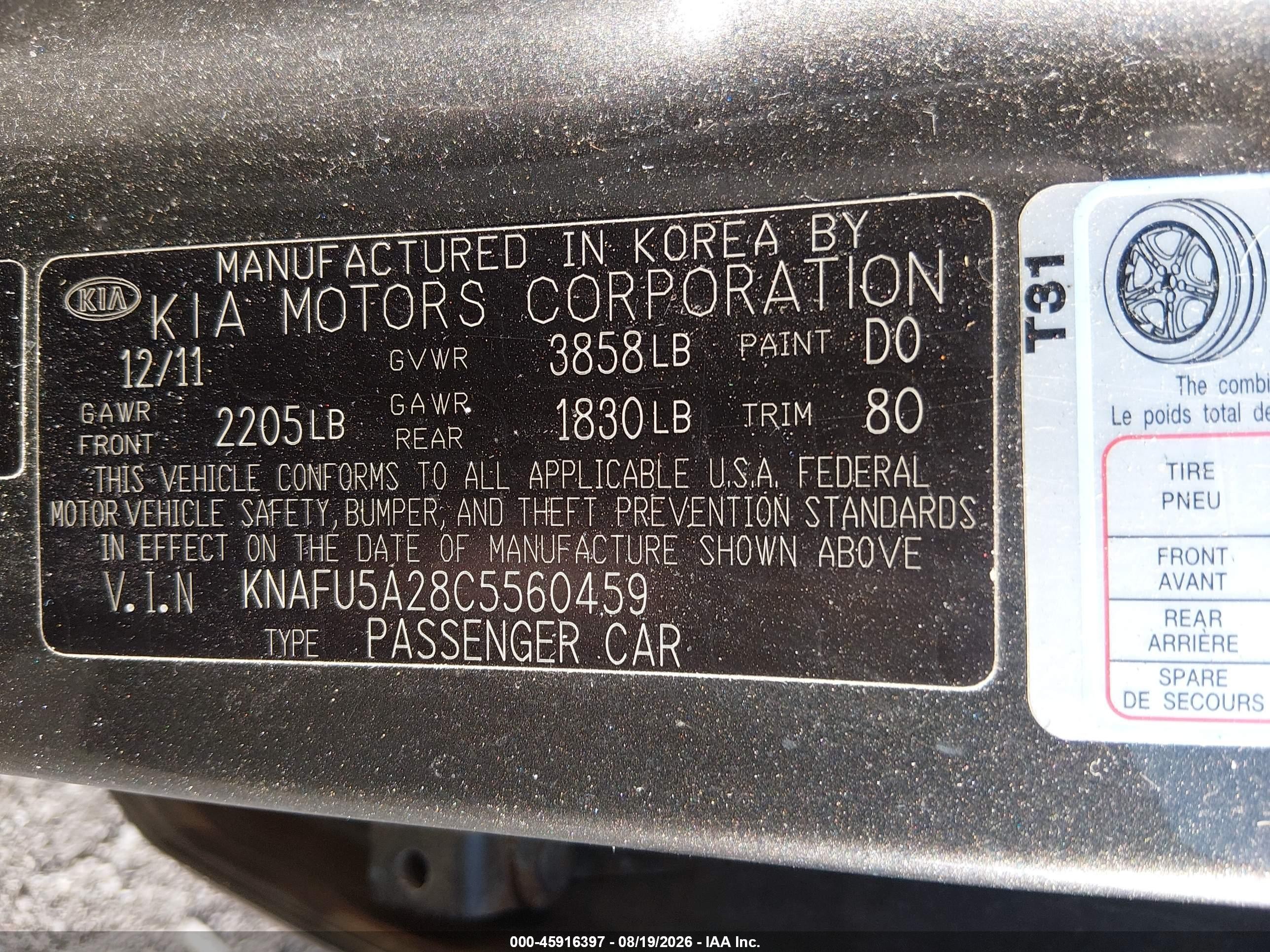 2012 Kia Forte Ex Gray vin: KNAFU5A28C5560459