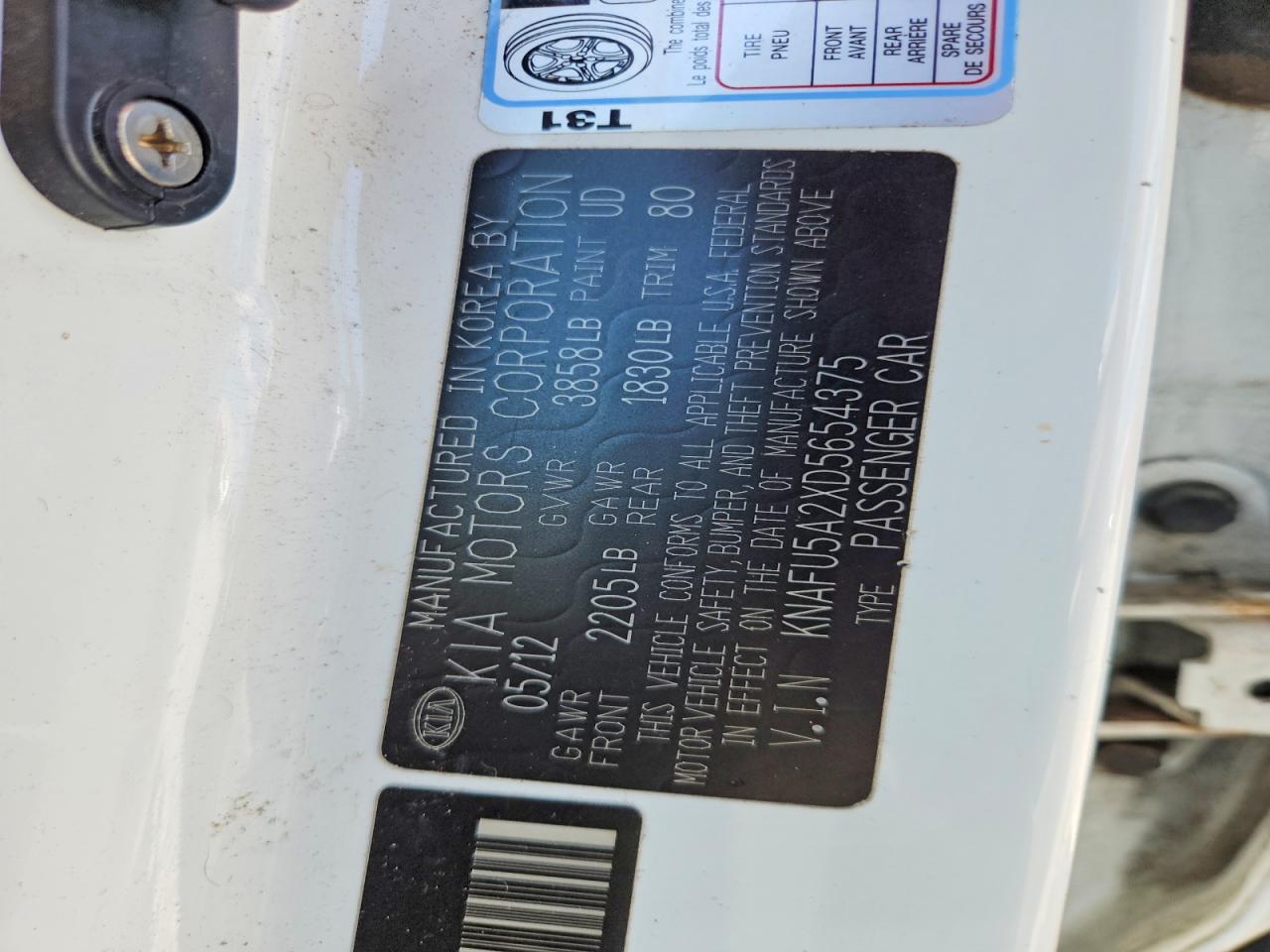 2013 Kia Forte Ex Белый vin: KNAFU5A2XD5654375