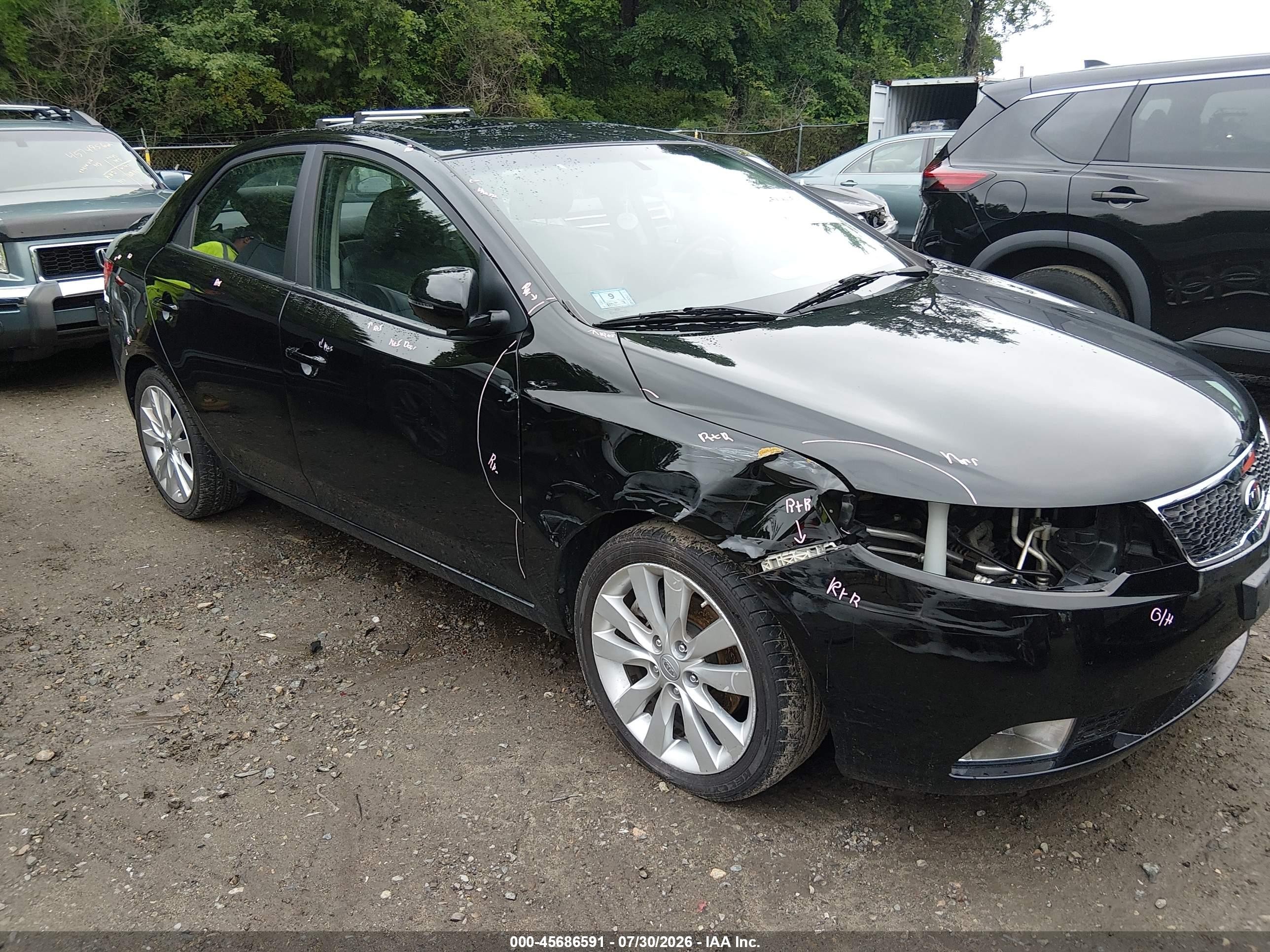 2011 Kia Forte Sx Черный vin: KNAFW4A30B5377309