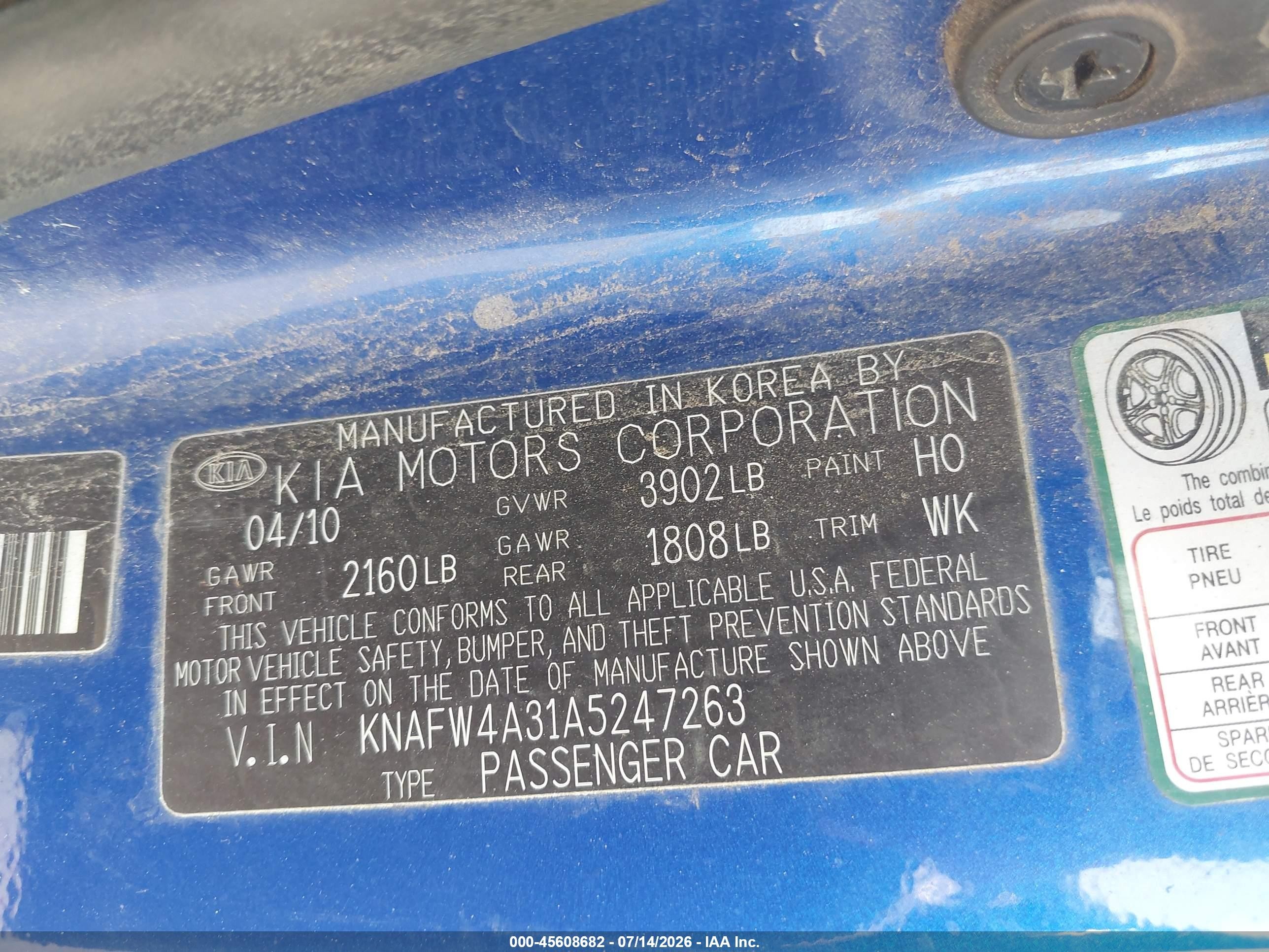 2010 Kia Forte Sx Синий vin: KNAFW4A31A5247263