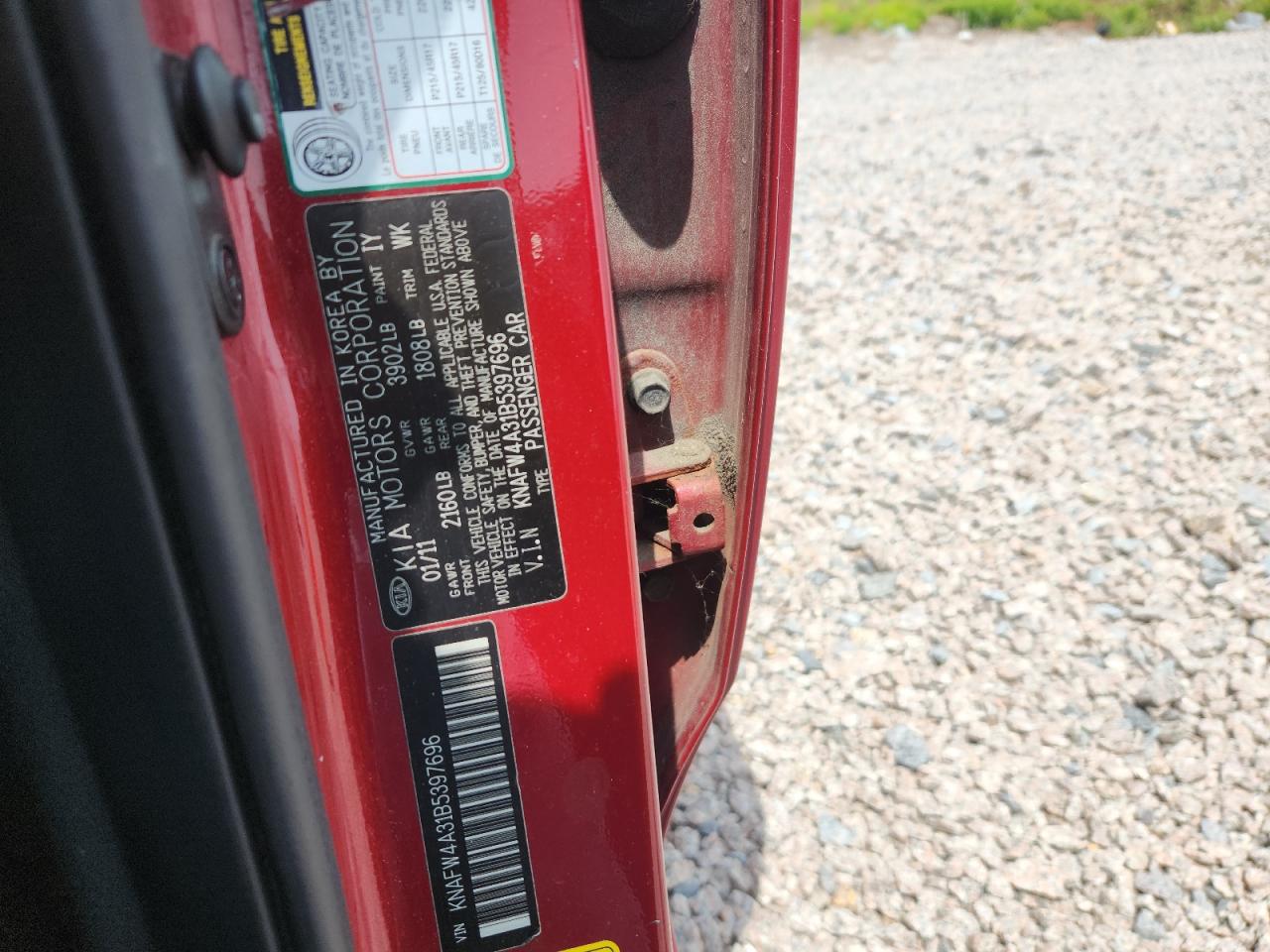 2011 Kia Forte Sx Red vin: KNAFW4A31B5397696