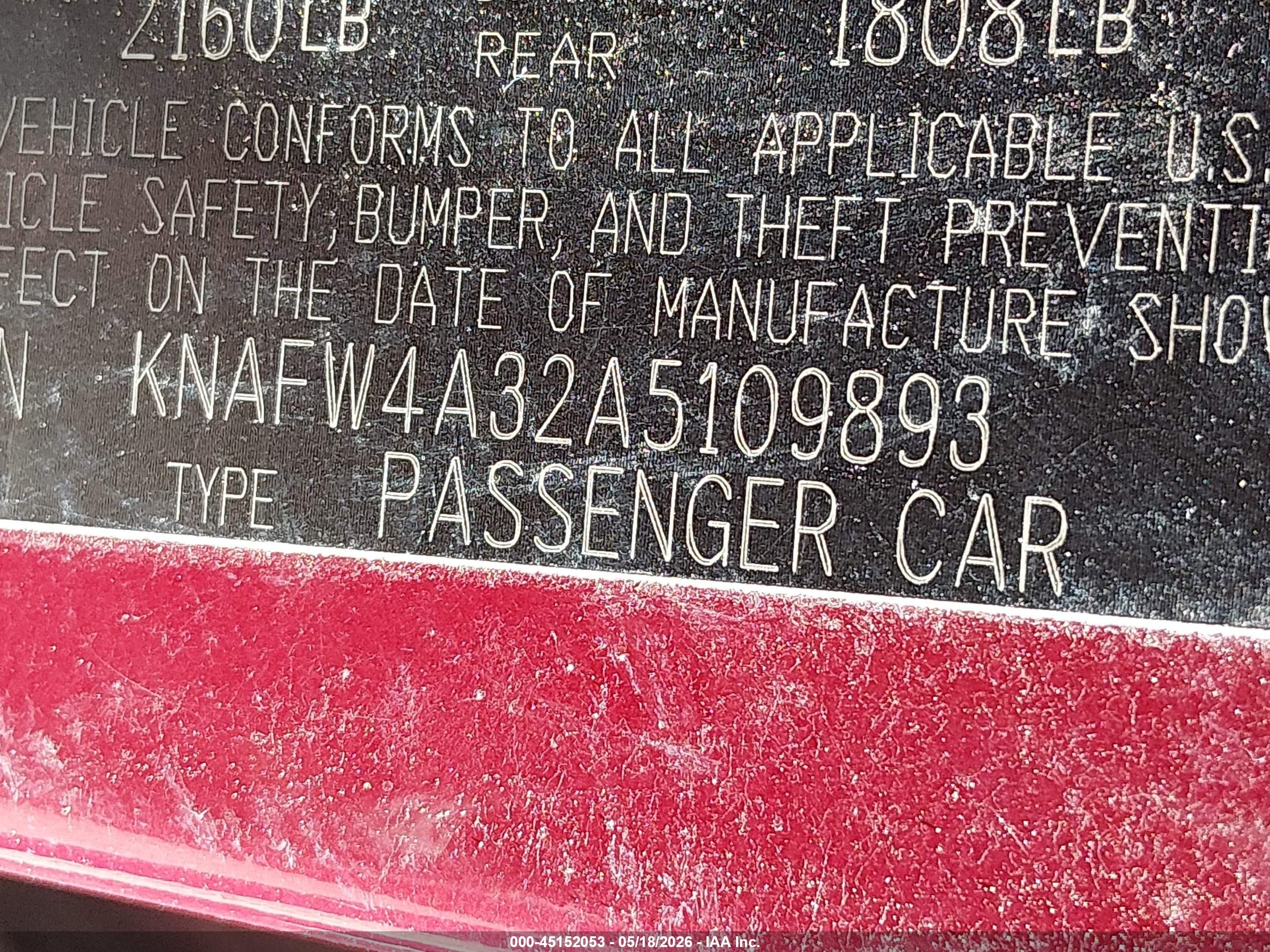 2010 Kia Forte Sx Red vin: KNAFW4A32A5109893