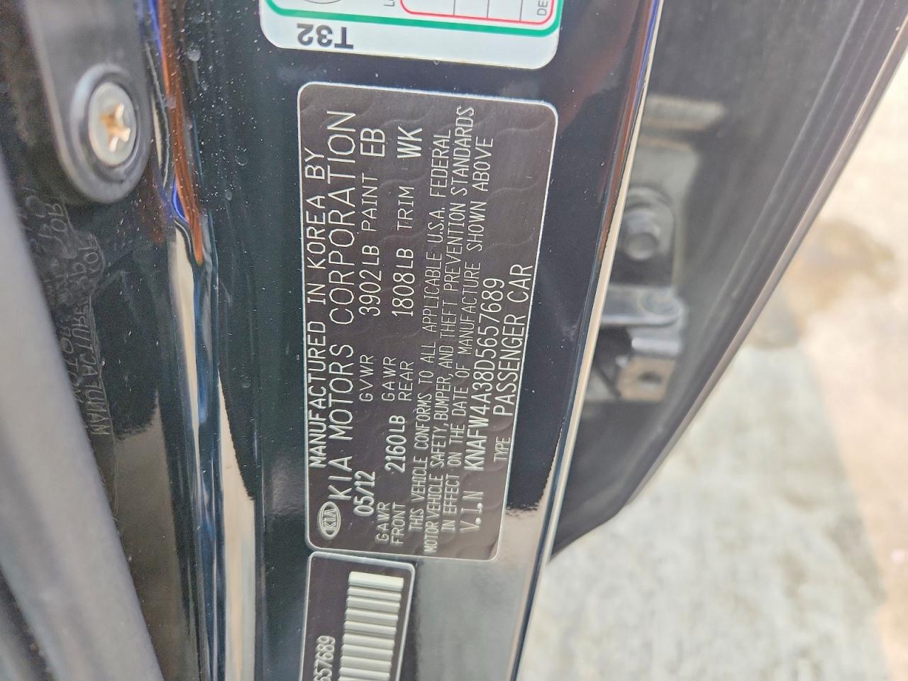2013 Kia Forte Sx Black vin: KNAFW4A38D5657689